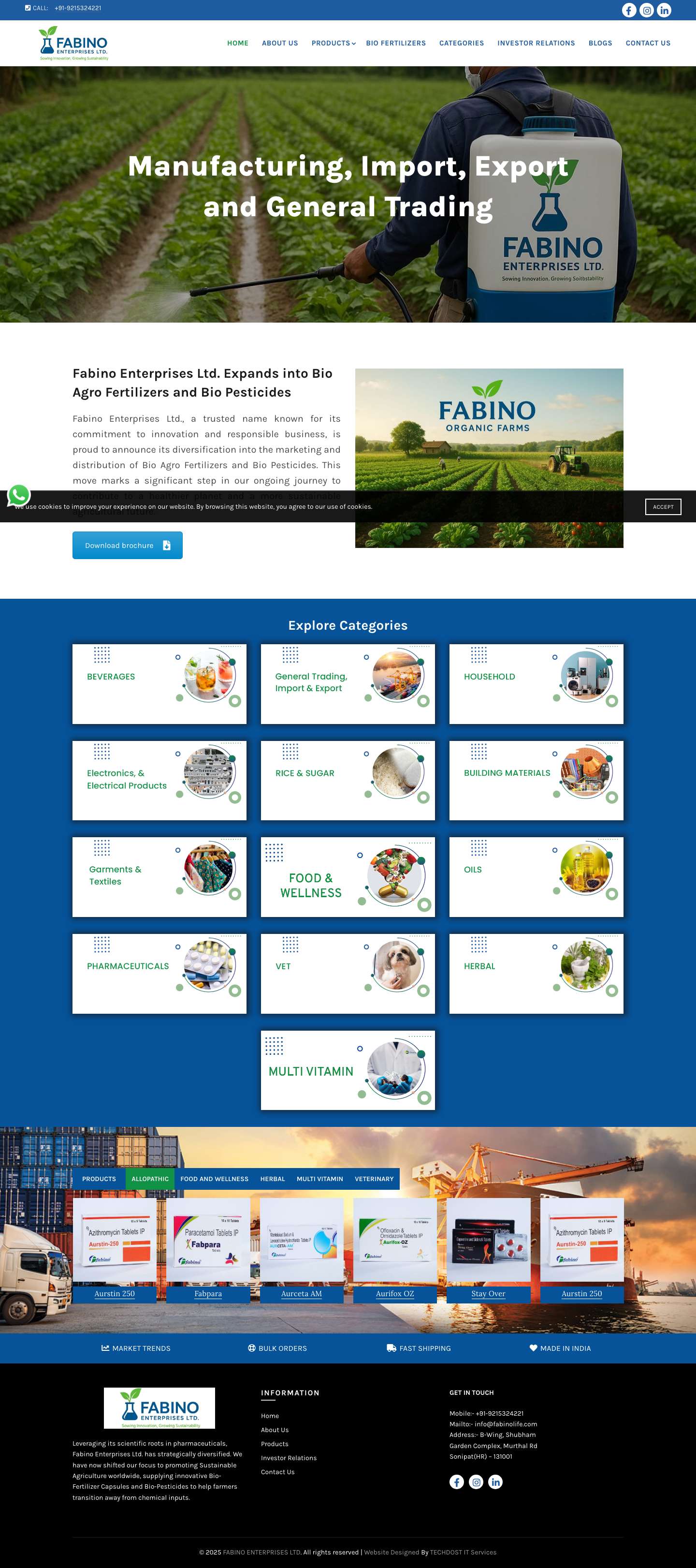 FABINO ENTERPRISES LTD – A Growing Pharmaceutical Company - Full Screenshot