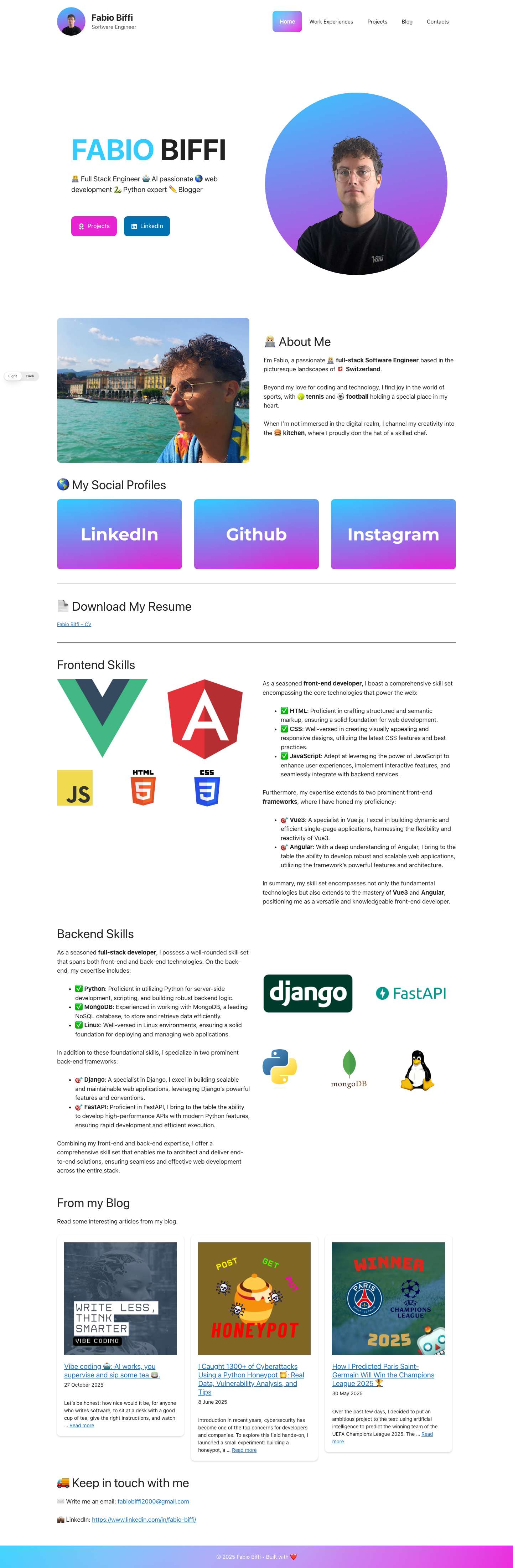 Fabio Biffi – Software Engineer - Full Screenshot