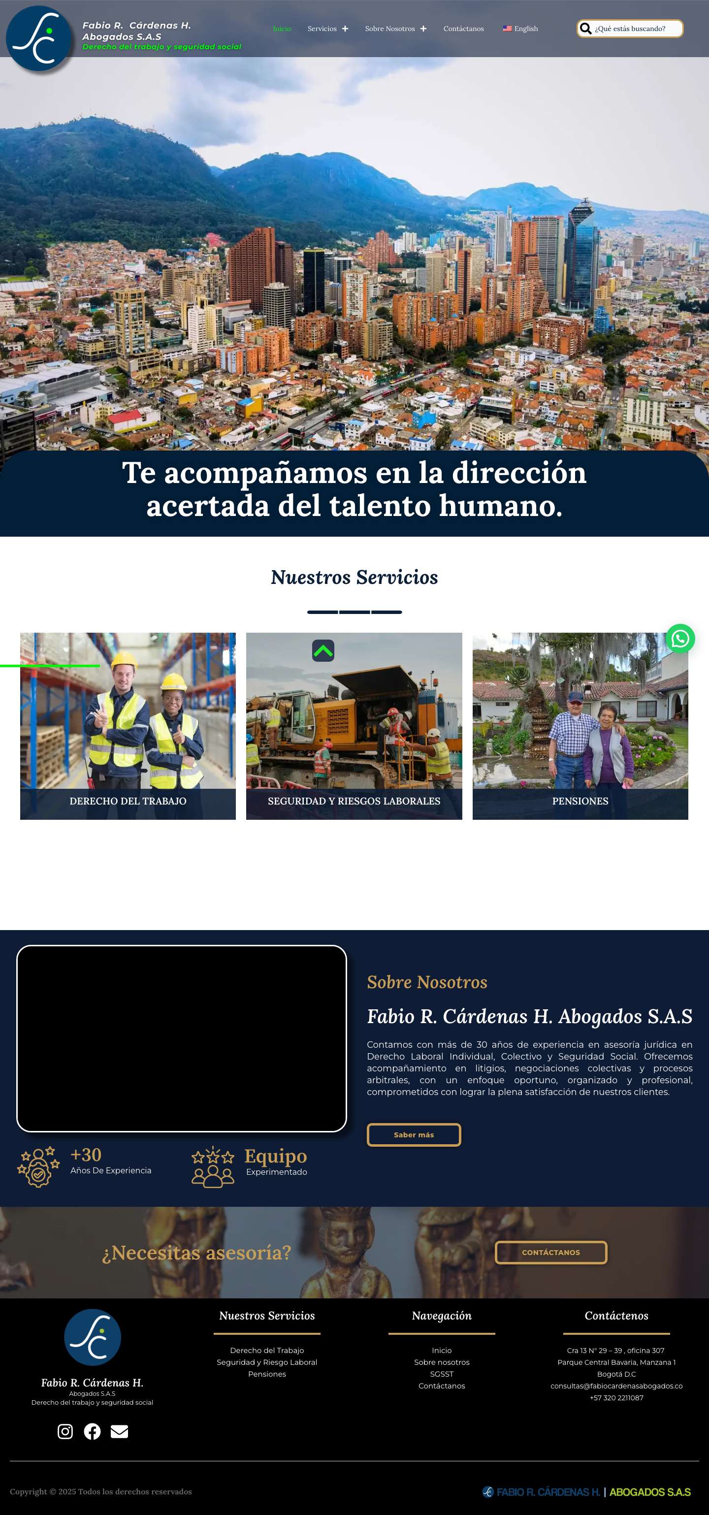Fabio R. Cárdenas H – Derecho del Trabajo y la Seguridad Social – Derecho Laboral BogotáWhatsApp - Full Screenshot