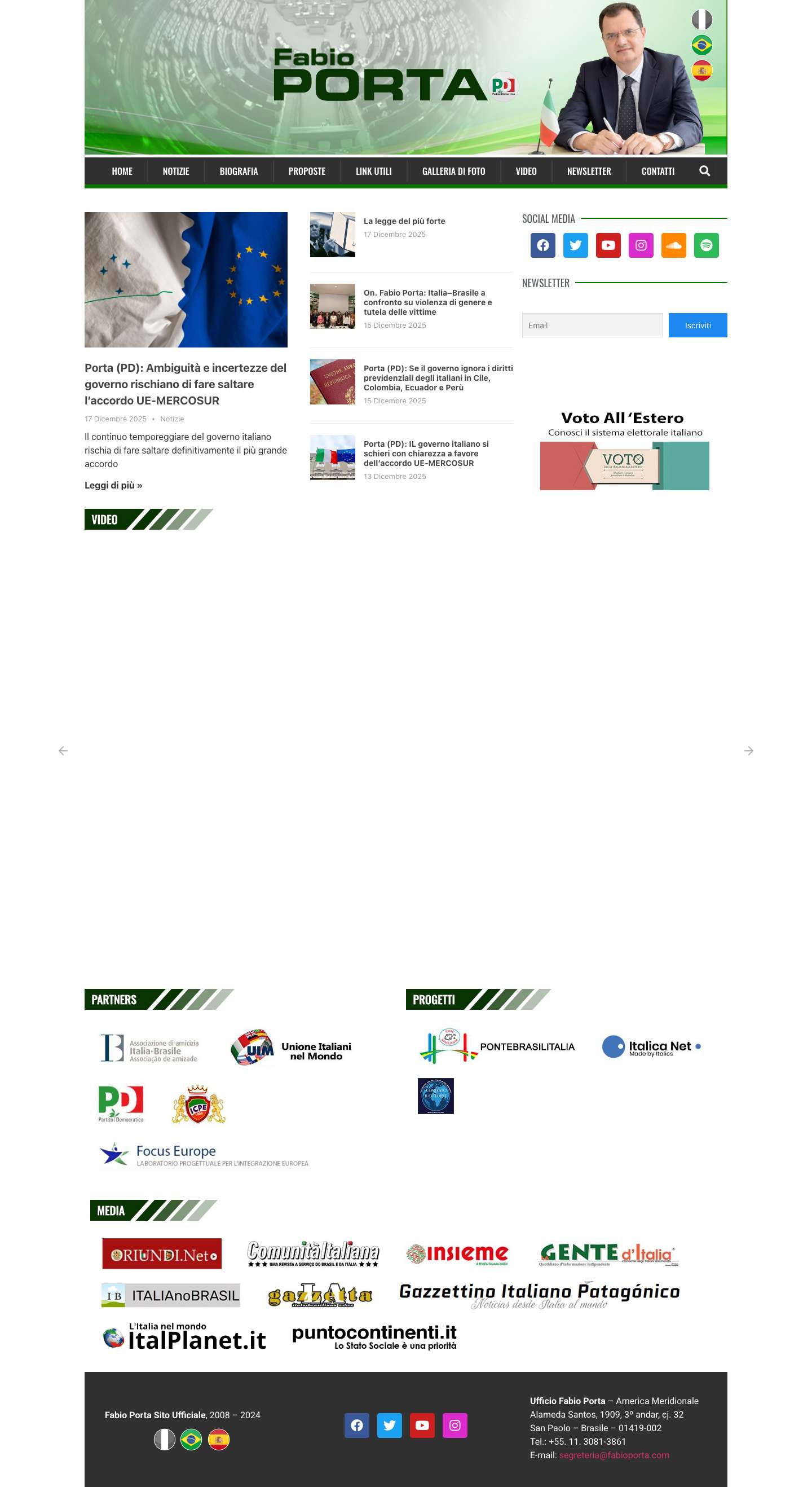 Home - Fabio Porta Sito Ufficiale - Full Screenshot