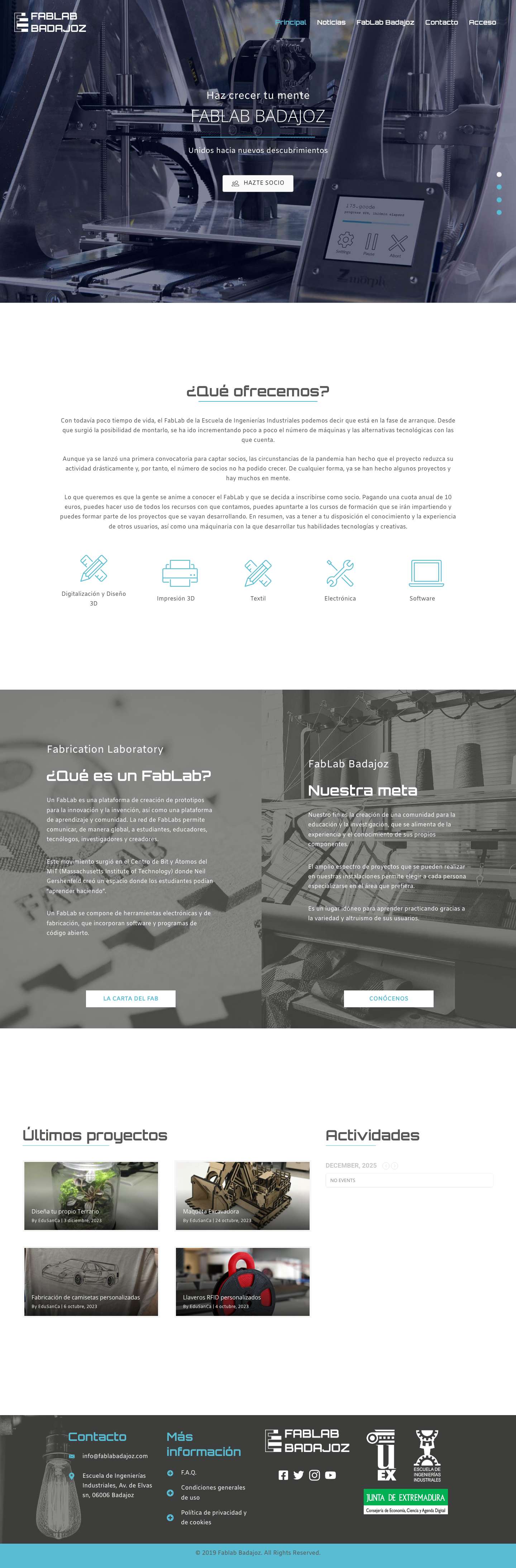 Home - Fablab Badajoz - Full Screenshot