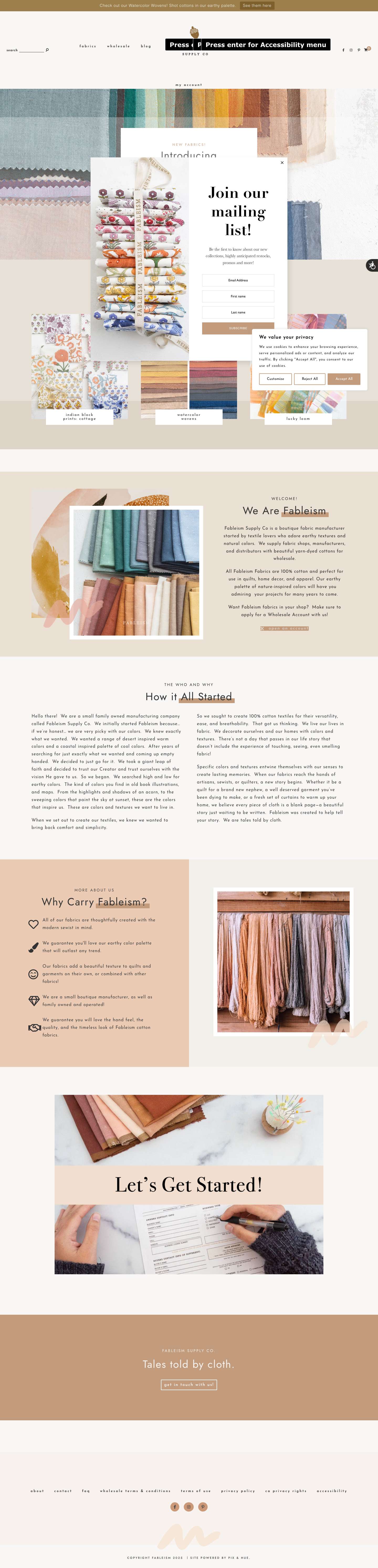 About • Fableism Supply Co - Full Screenshot