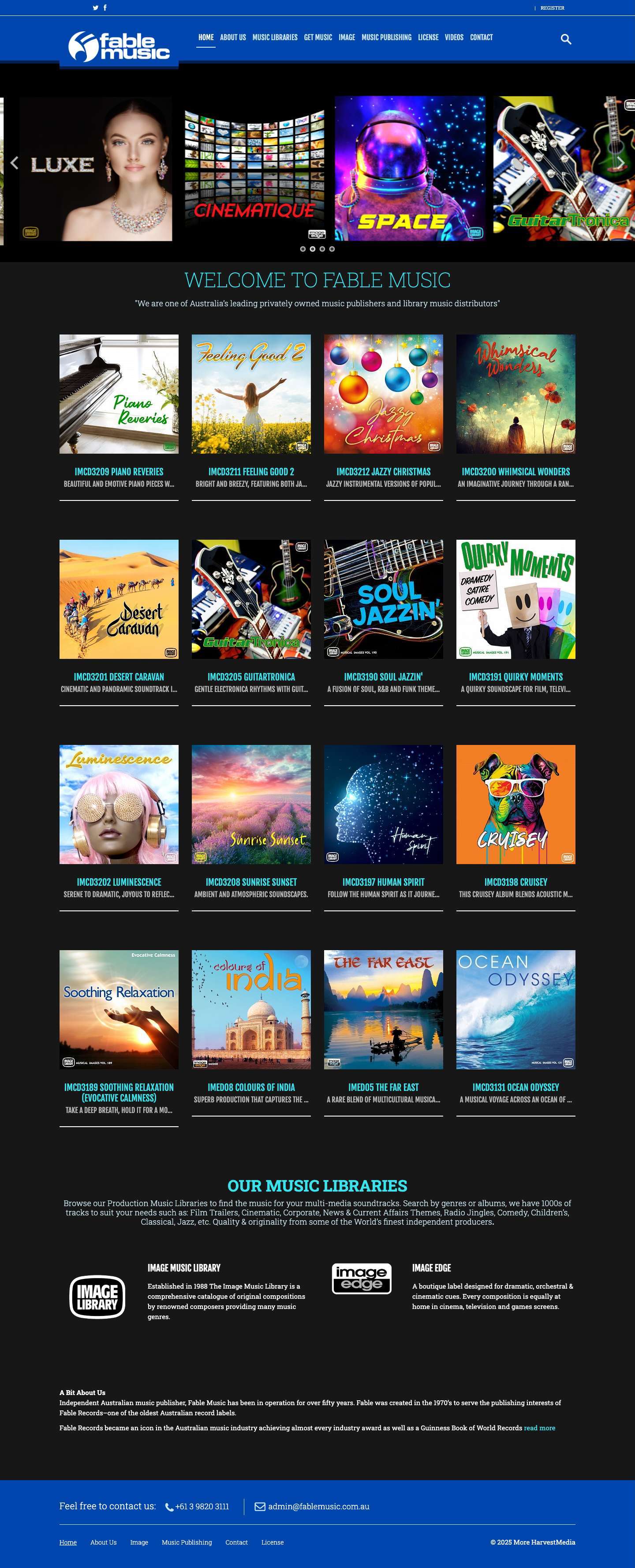 Fable Music | One of Australia’s leading privately owned music publishers and library music distributors - Full Screenshot