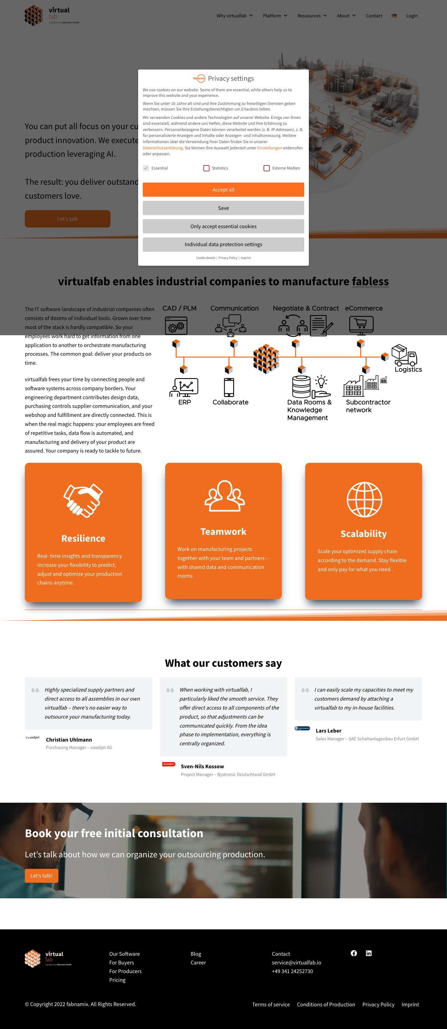 Successful companies operate fabless | virtualfab - Full Screenshot