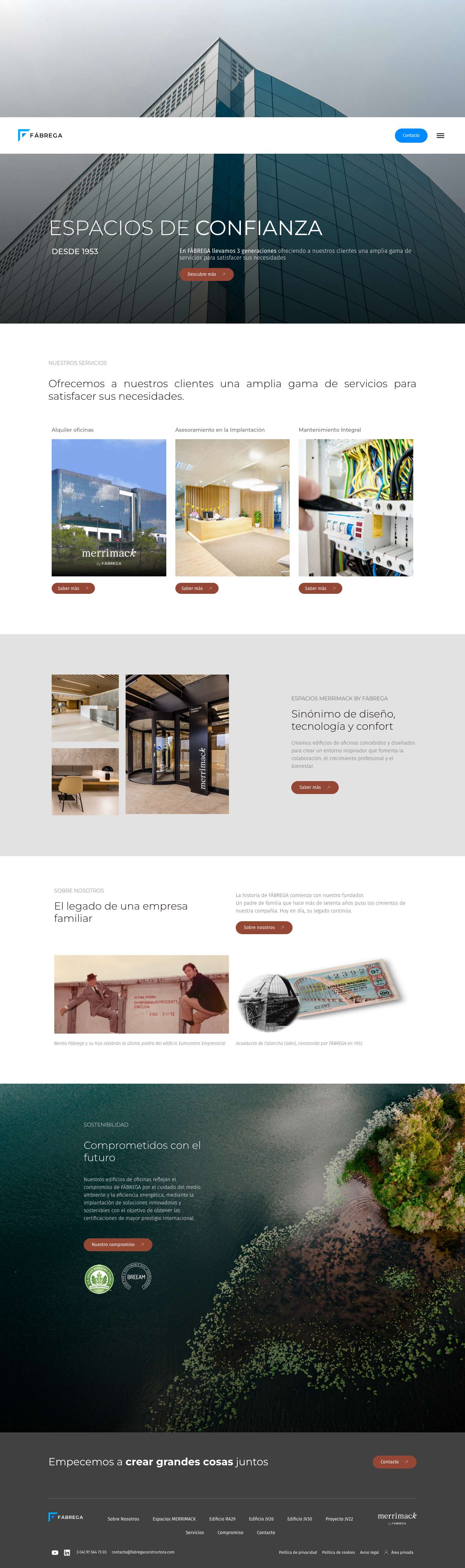 Fábrega Constructora: alquiler y gestión de oficinas - Full Screenshot