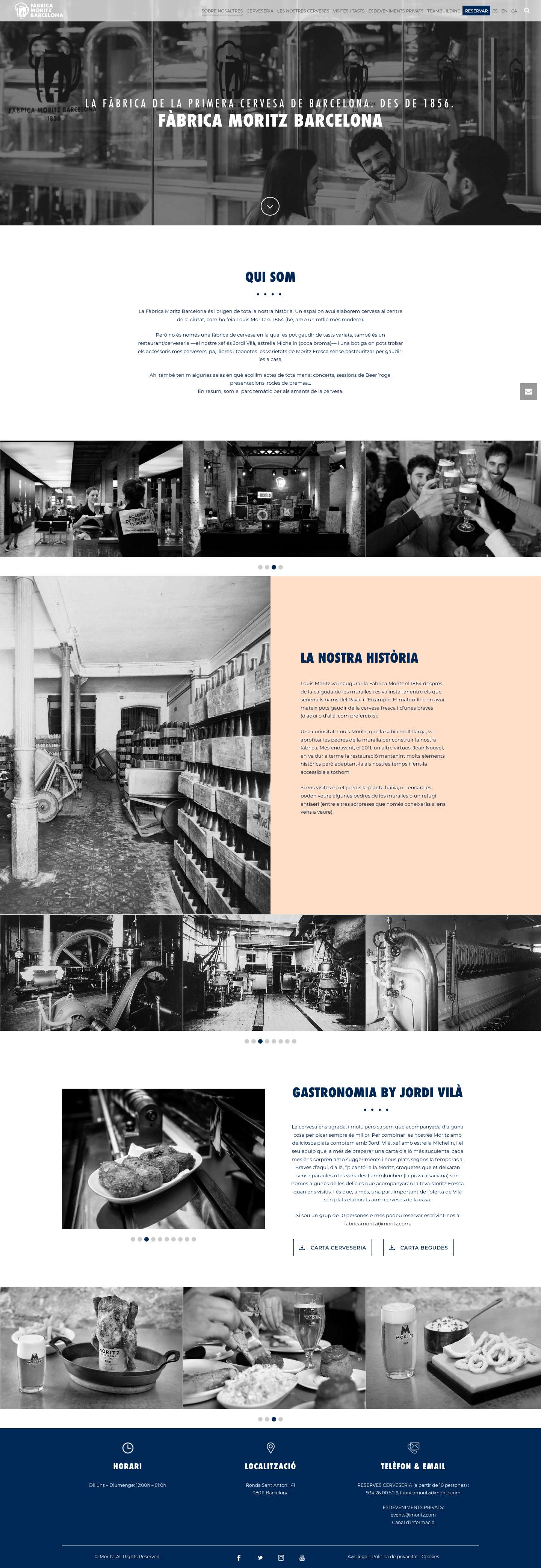 Sobre Nosaltres - Fàbrica Moritz Barcelona - Full Screenshot