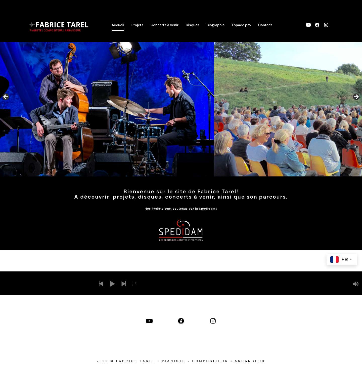 Fabrice Tarel – Pianiste, Compositeur, Arrangeur. - Full Screenshot