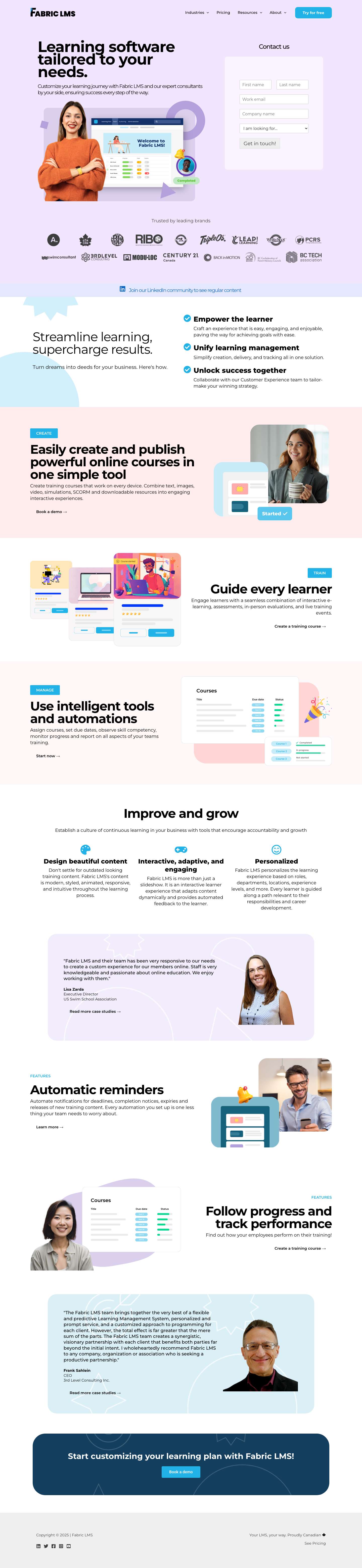 The #1 LMS | Fabric LMS | eLearning Software - Full Screenshot