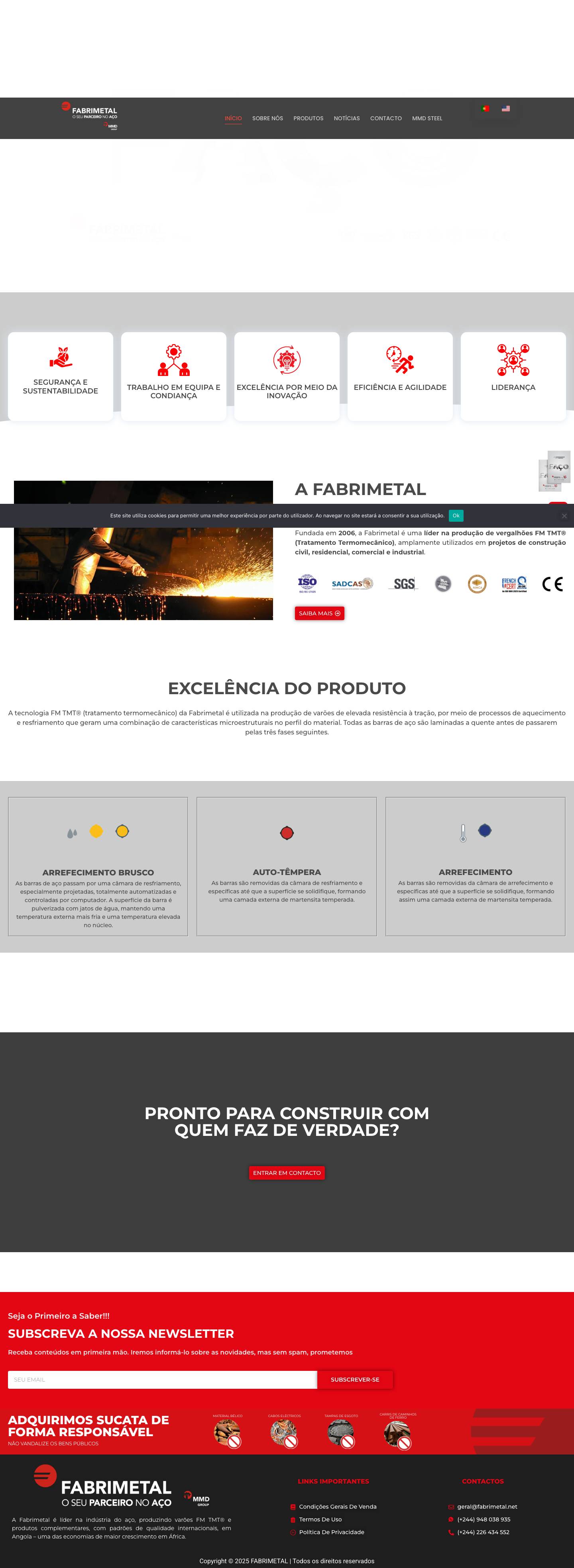 FABRIMETAL – O SEU PARCEIRO NO AÇO - Full Screenshot