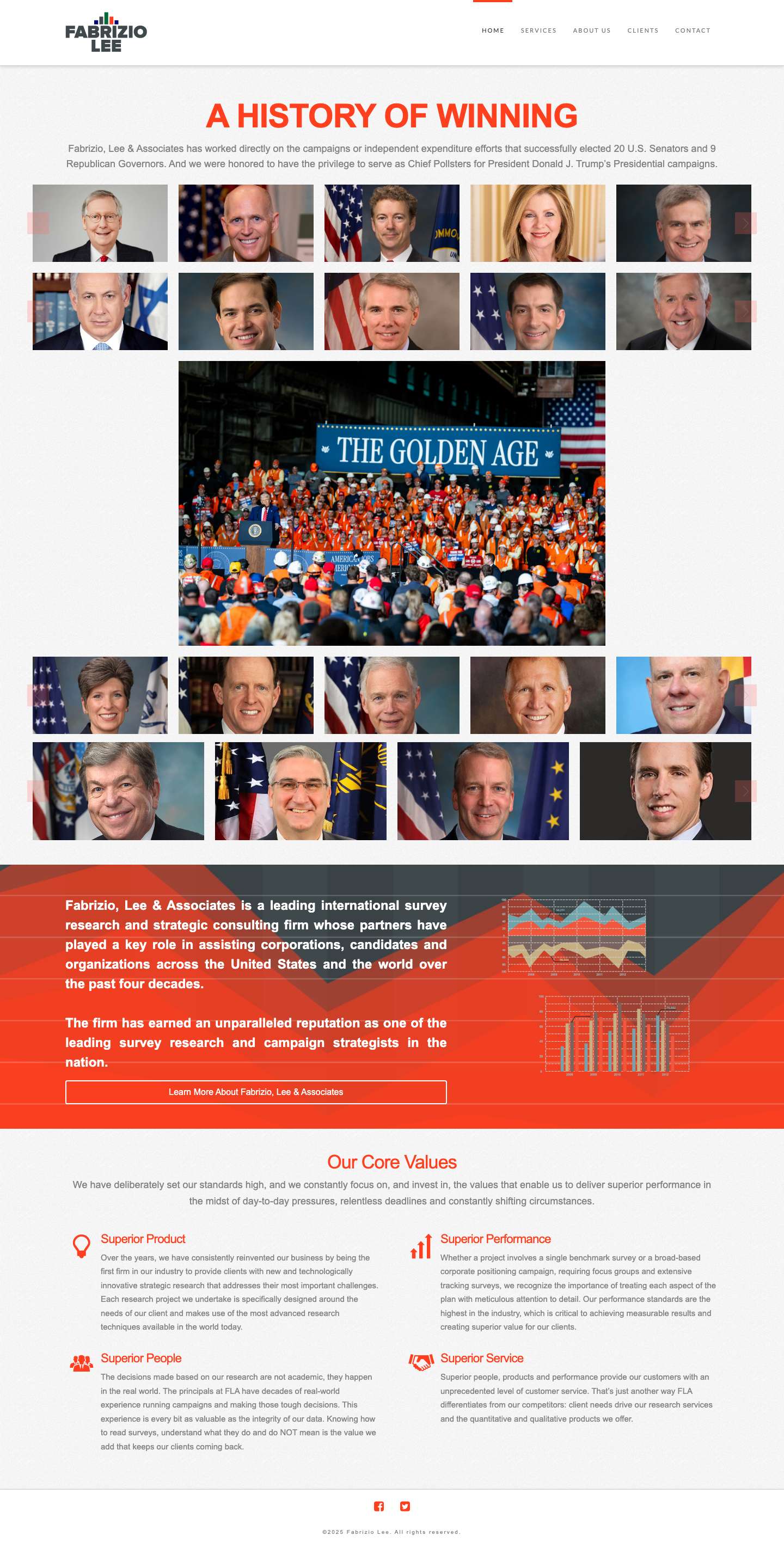 Survey Research, Campaign Strategy - Fabrizio, Lee & Associates - Full Screenshot