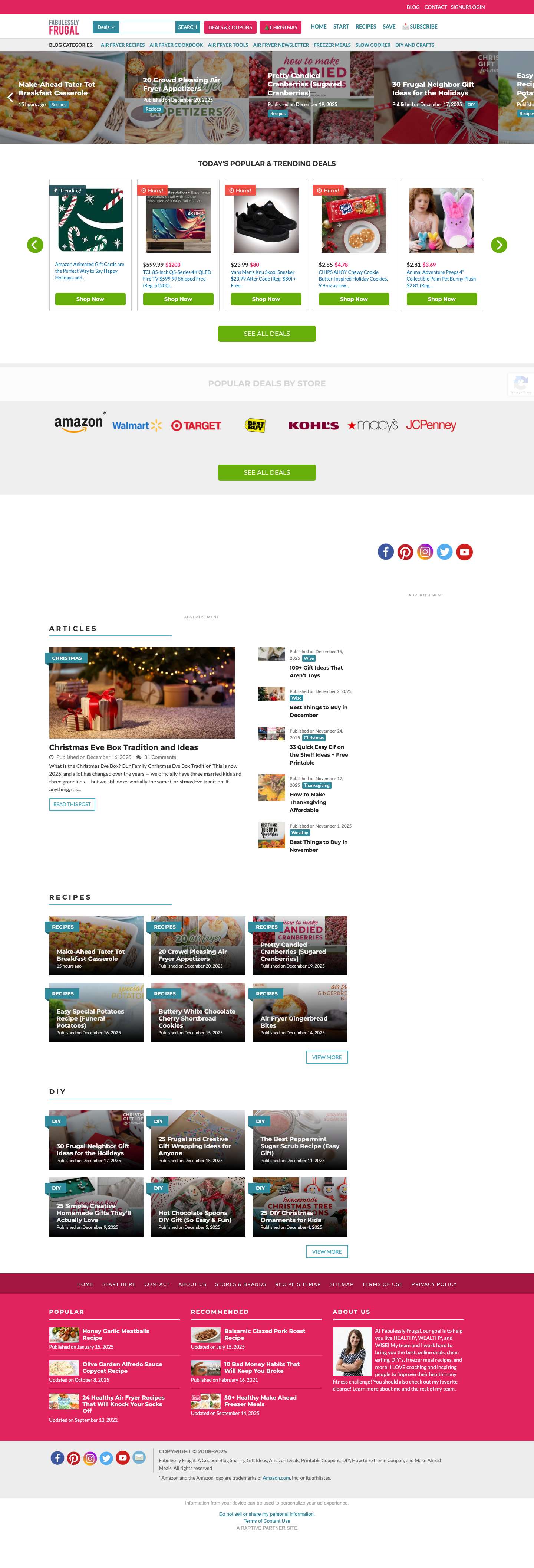 Fabulessly Frugal: Amazon Deals, Financial Tips, DIY, Recipes! - Full Screenshot