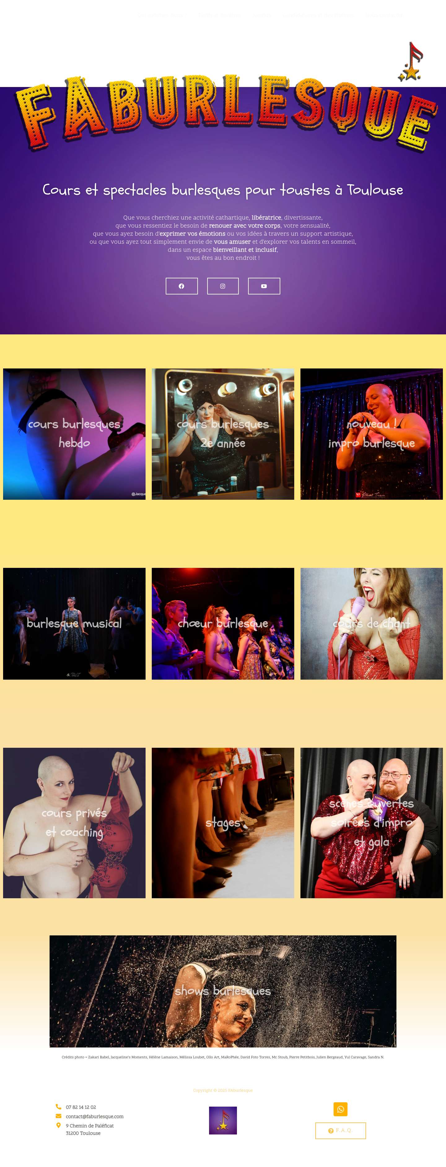 FAburlesque : Cours et spectacles burlesques inclusifs à Toulouse - Full Screenshot