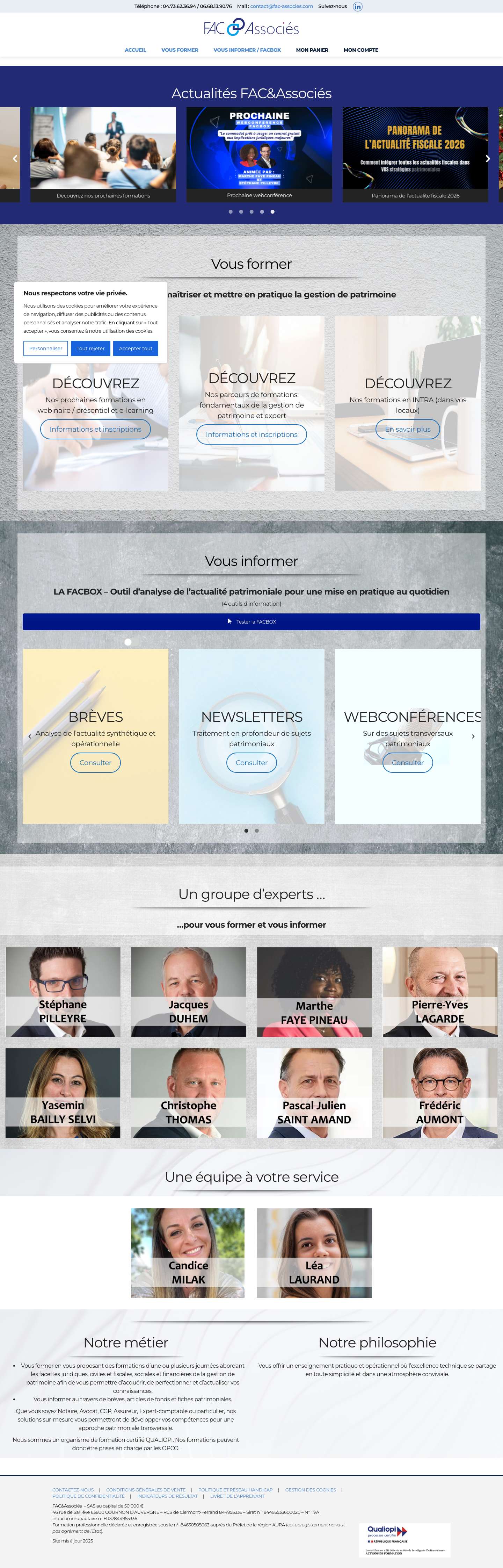 FAC & Associés - Formation professionnelle en gestion de patrimoine - Full Screenshot