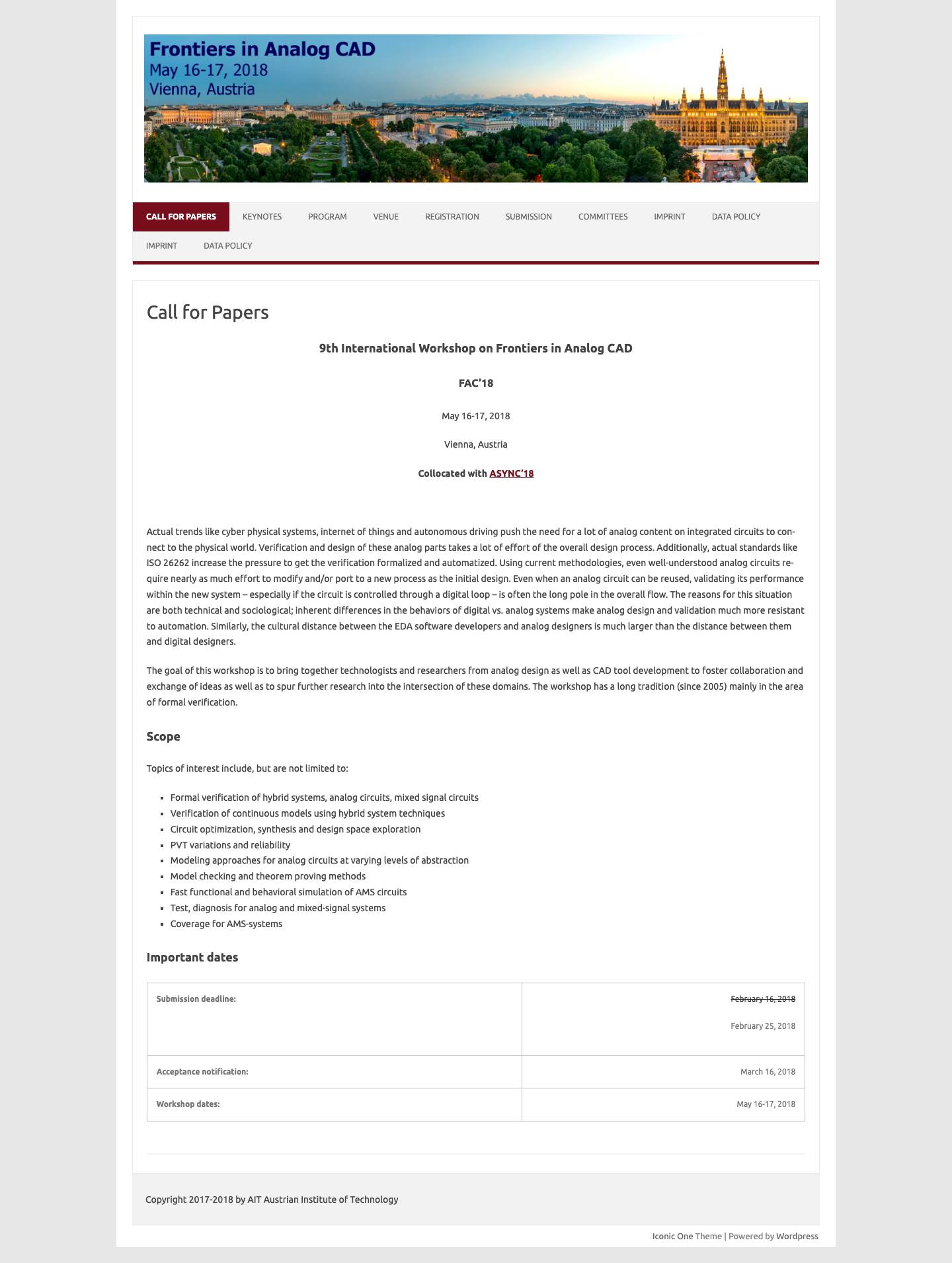 FAC'18 – Frontiers in Analog CAD 2018 - Full Screenshot