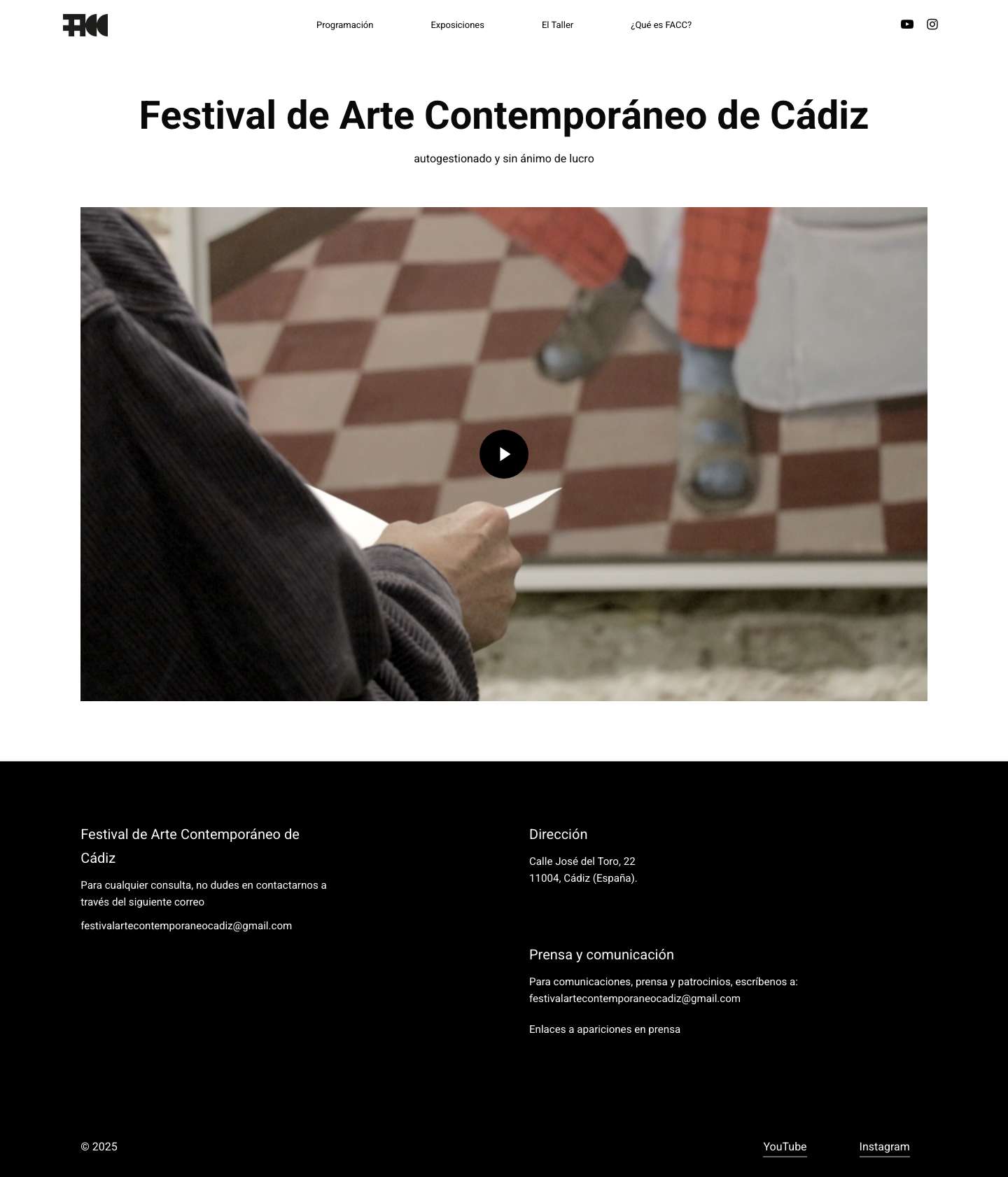 FACC – Festival de Arte Contemporáneo de Cádiz - Full Screenshot