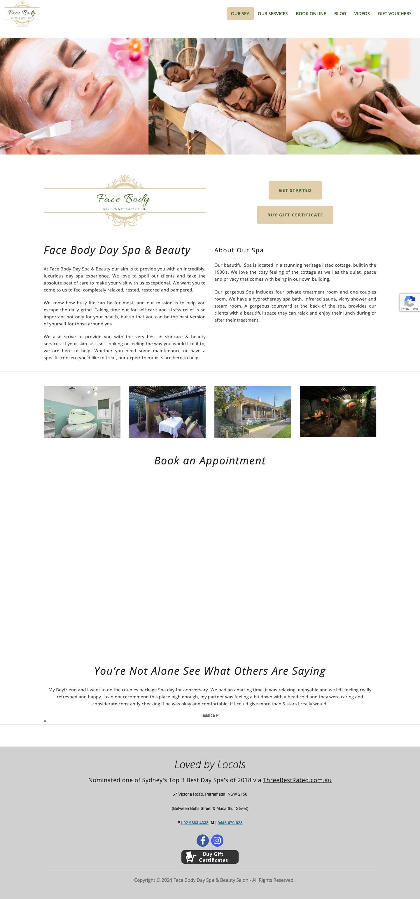 Home - Face Body Day Spa & Beauty Salon - Full Screenshot