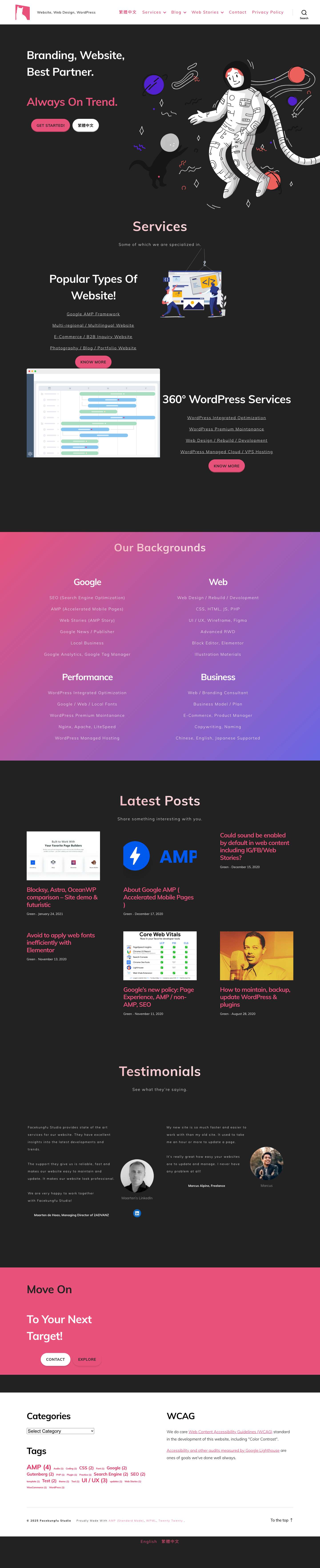 Facekungfu Studio | Website, Web Design, WordPress - Full Screenshot