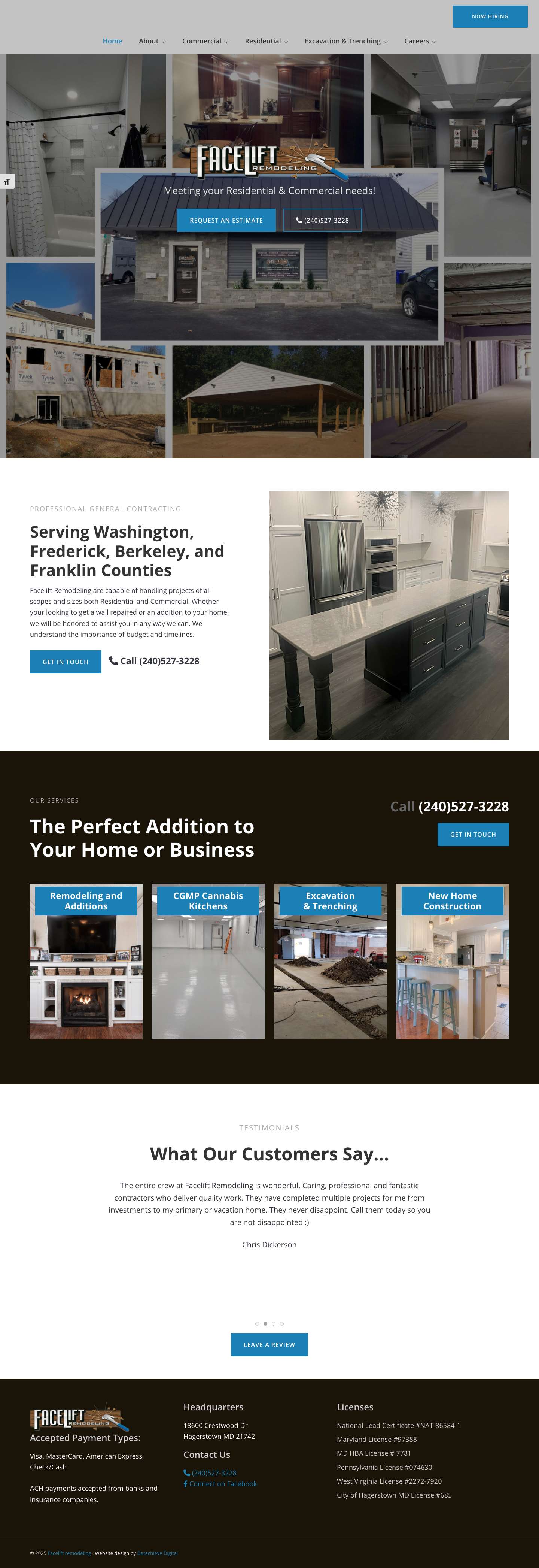 Facelift remodeling - Residential and Commercial Remodeling Contractors - Full Screenshot