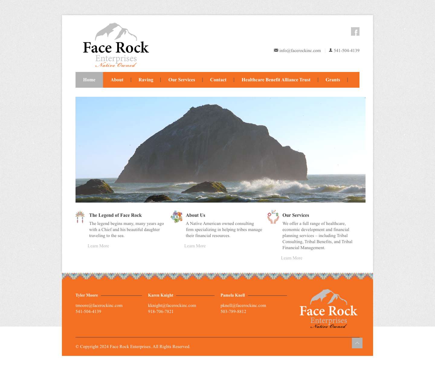 Face Rock Enterprises: Home - Full Screenshot