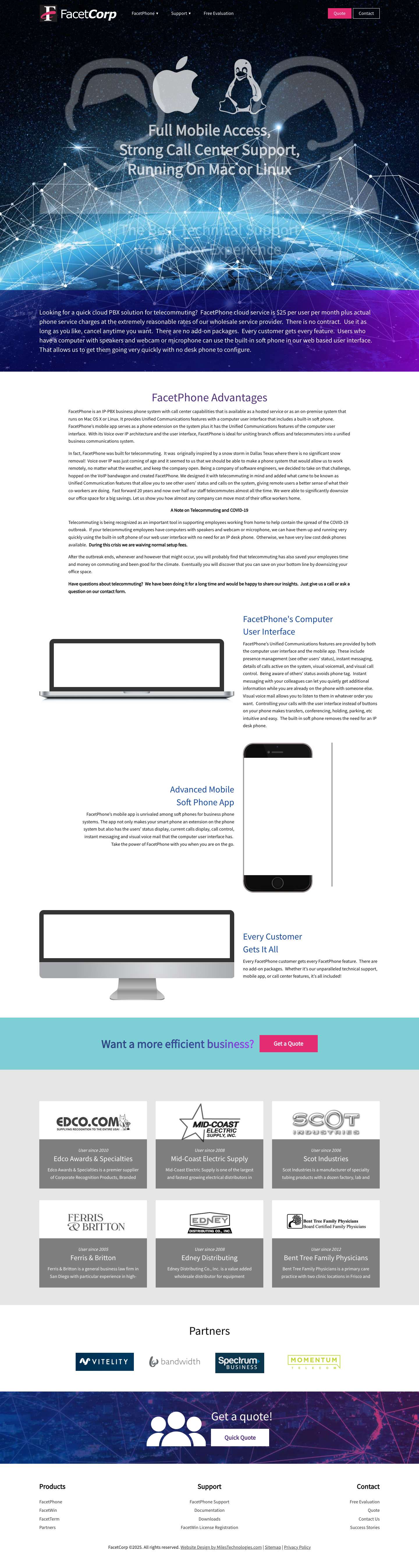 FacetPhone: VoIP Business Phone System on a Mac - Full Screenshot