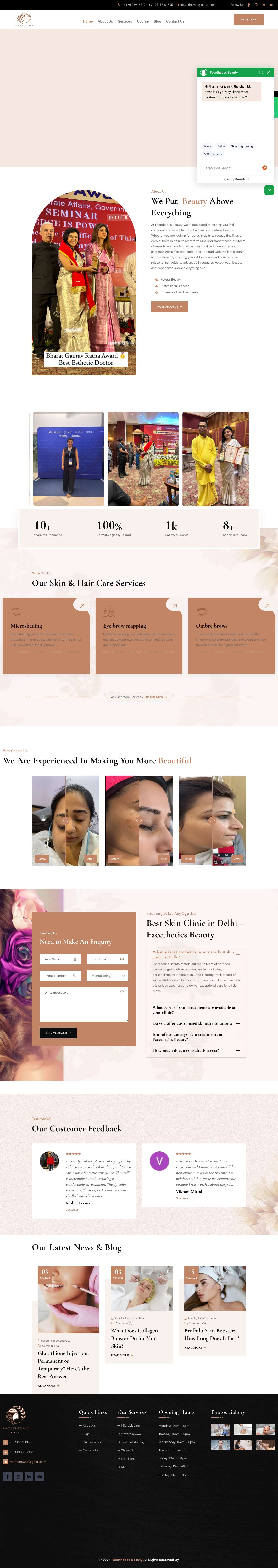 Award Winning Best Skin Clinic in Delhi - Dr. Swati Aggarwal - Full Screenshot