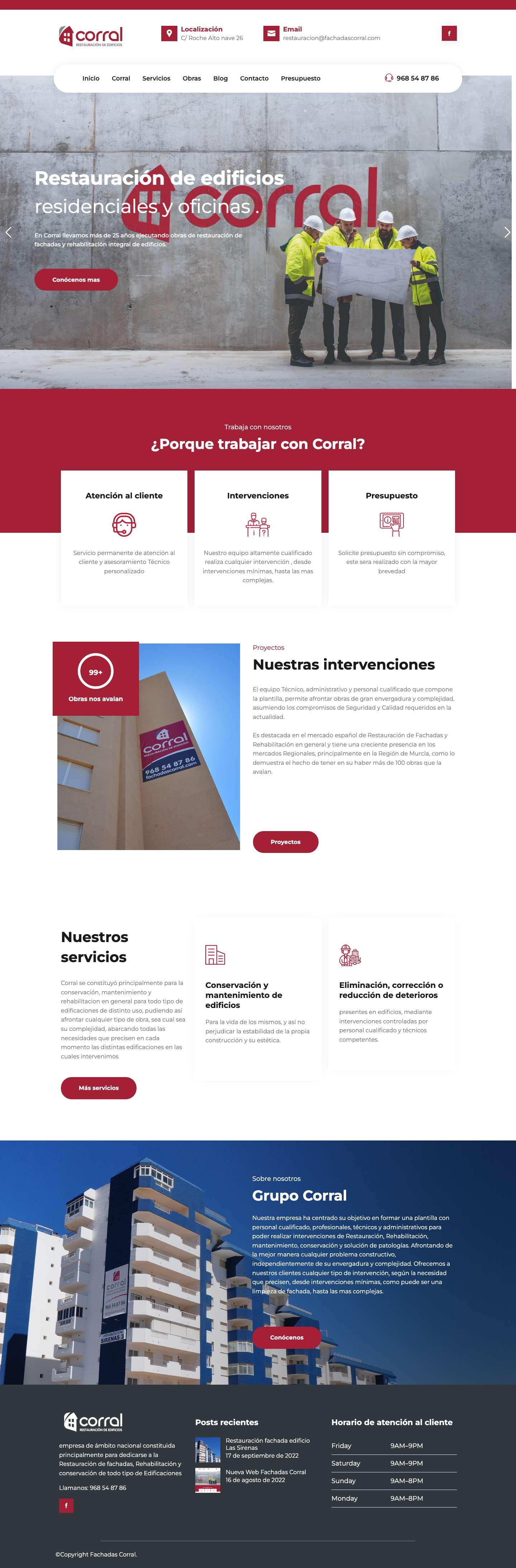 Home - Fachadas Corral - Full Screenshot