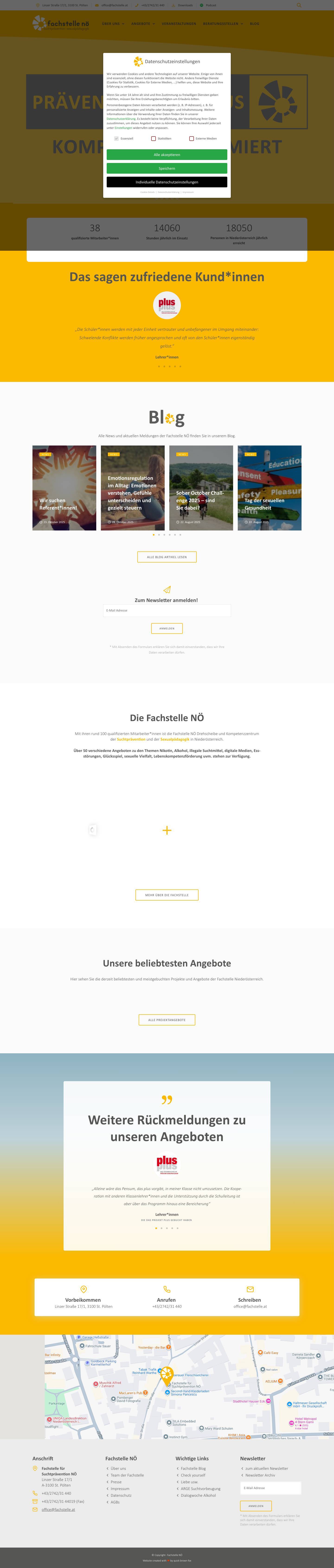 Fachstelle NÖ » Suchtprävention und Sexualpädagogik - Full Screenshot