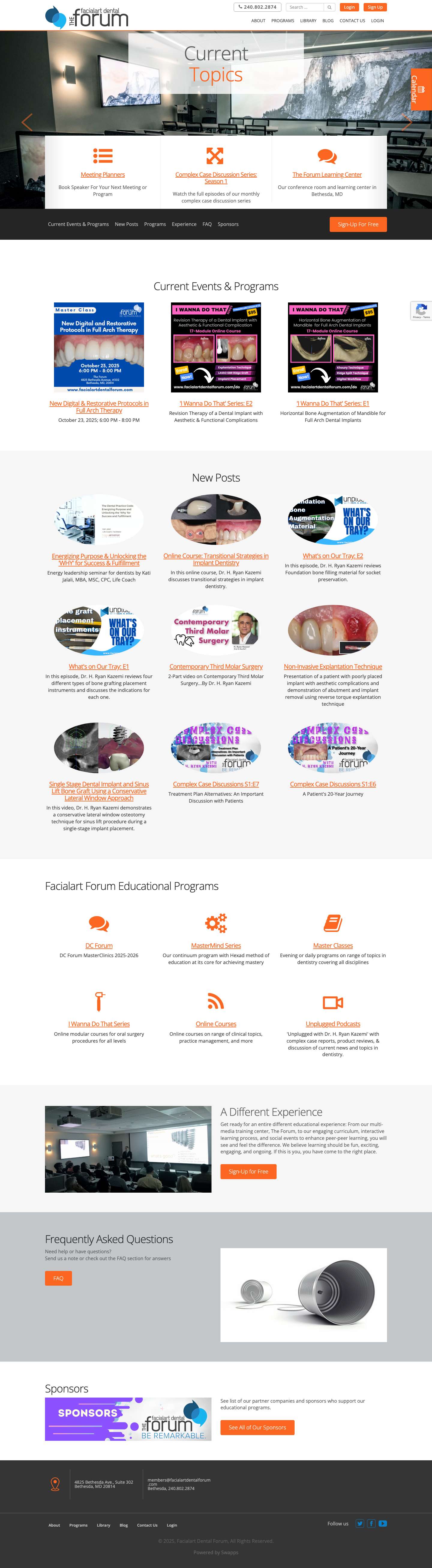 Continuing Education - FacialartDentalForum.com - Full Screenshot