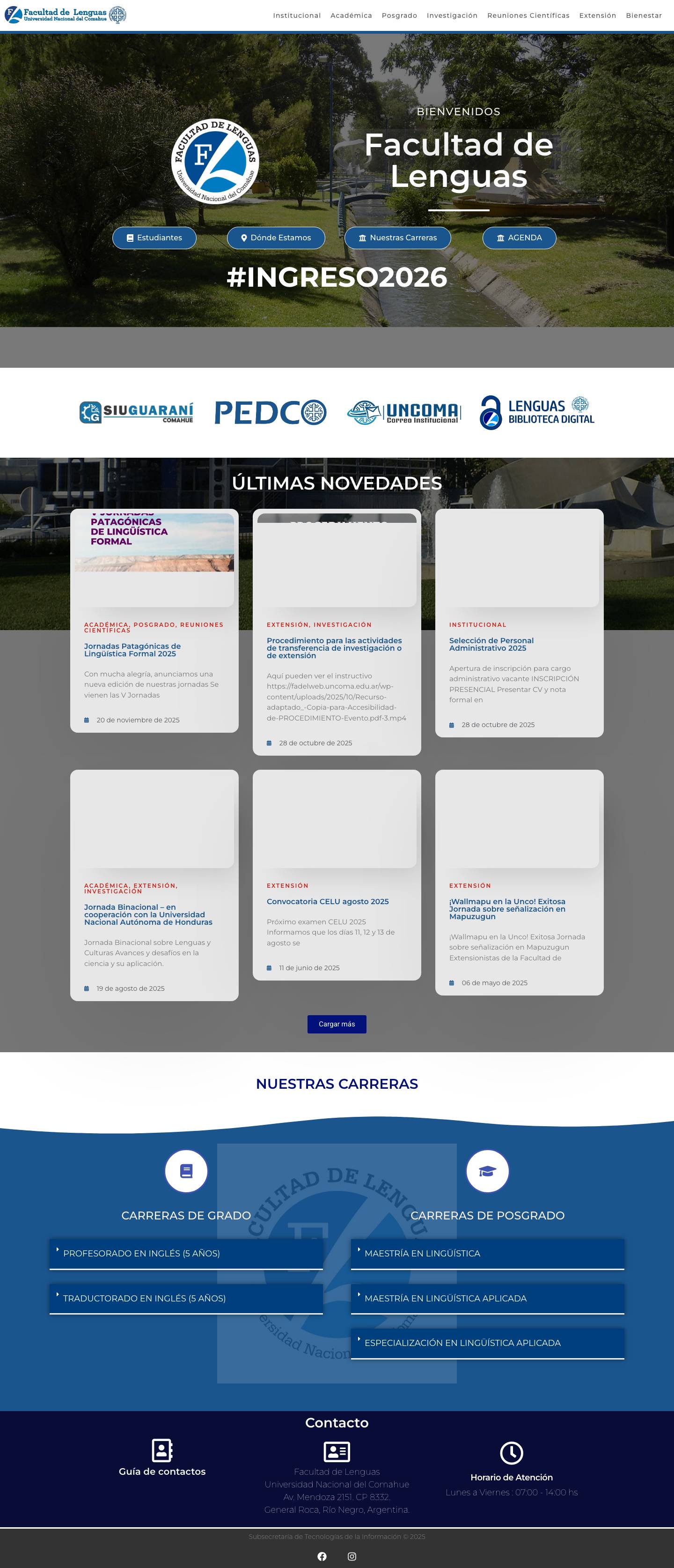 fadelweb – Facultad de Lenguas - Full Screenshot