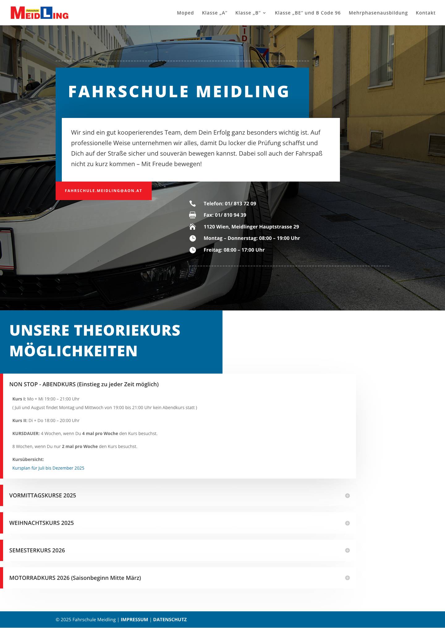 Fahrschule Meidling | Führerschein Ausbildung - Full Screenshot