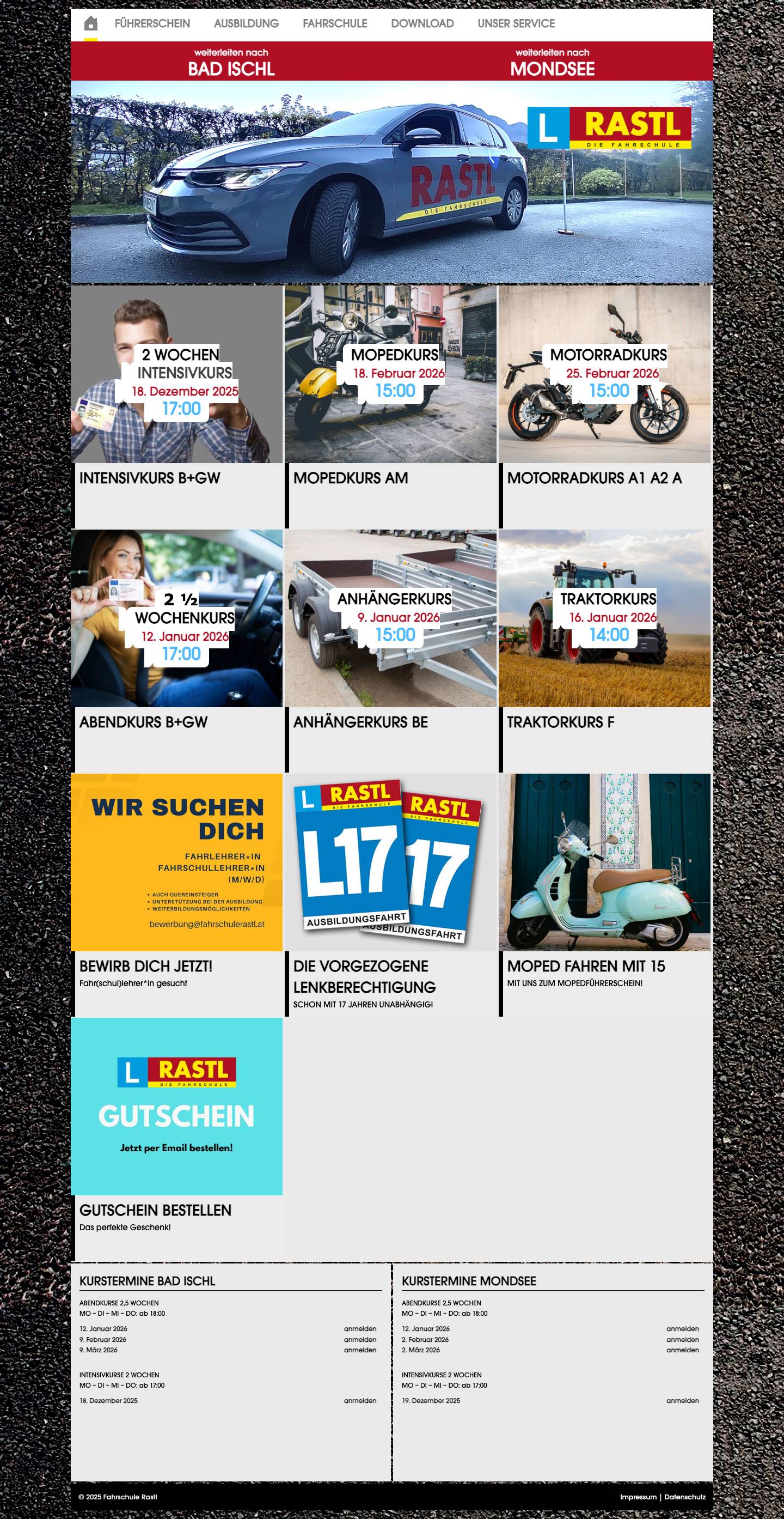 Fahrschule Rastl | Bad Ischl - Full Screenshot