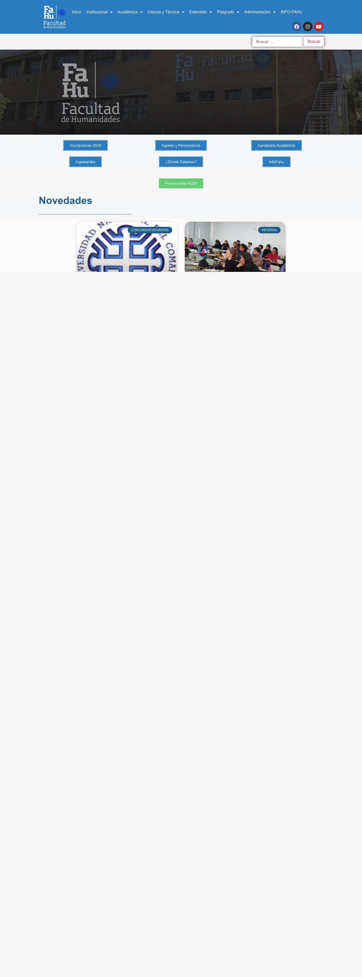 Facultad de Humanidades – Universidad Nacional del Comahue - Full Screenshot