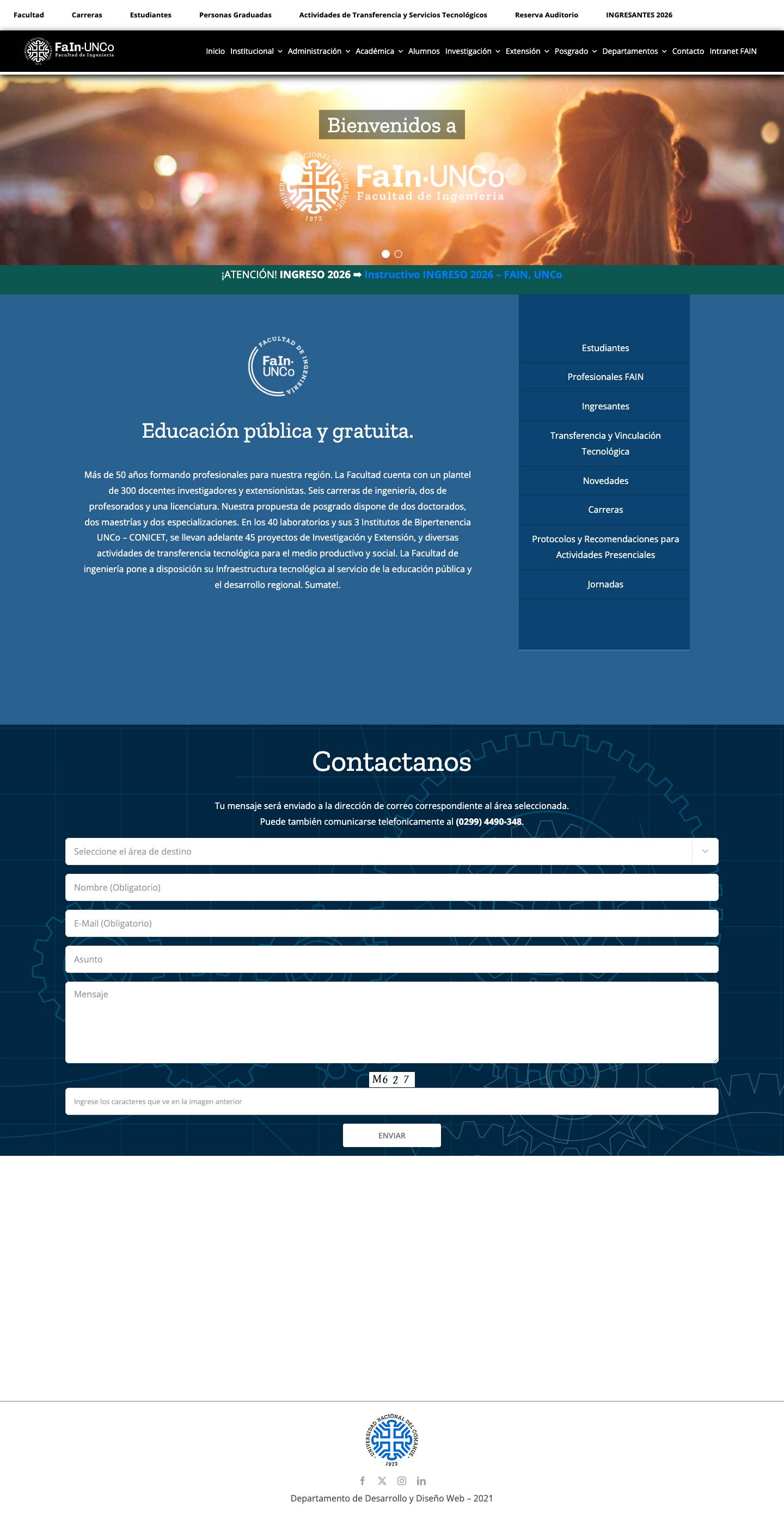 Facultad de Ingeniería - Full Screenshot