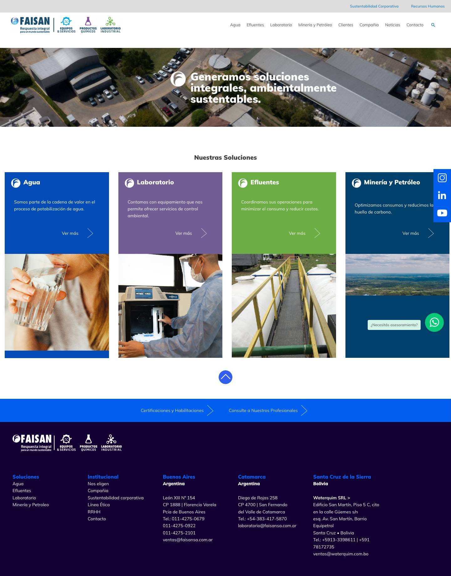 FAISAN SA Nuestras soluciones, servicios y productos. - Full Screenshot
