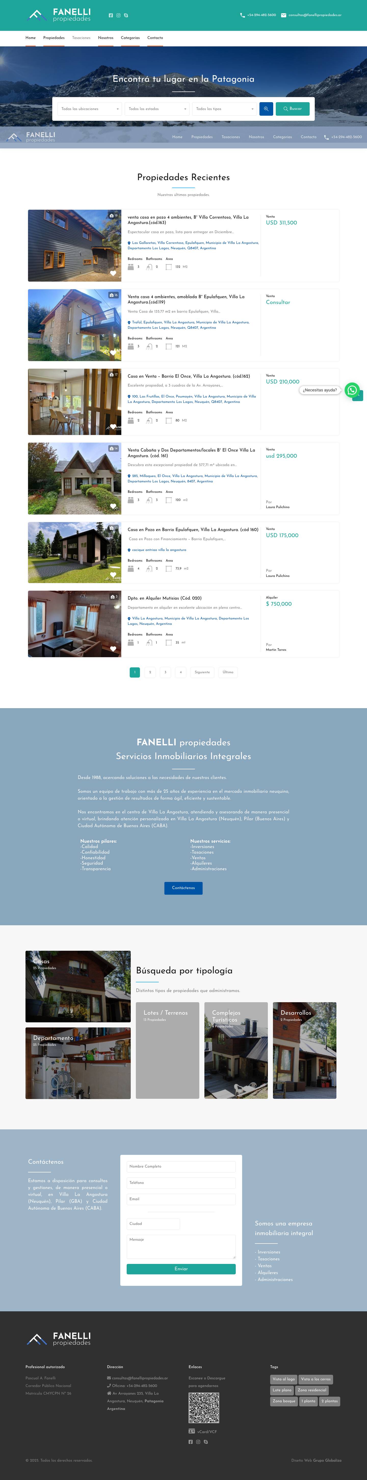 Home - Fanelli PropiedadesJoinchat - Full Screenshot