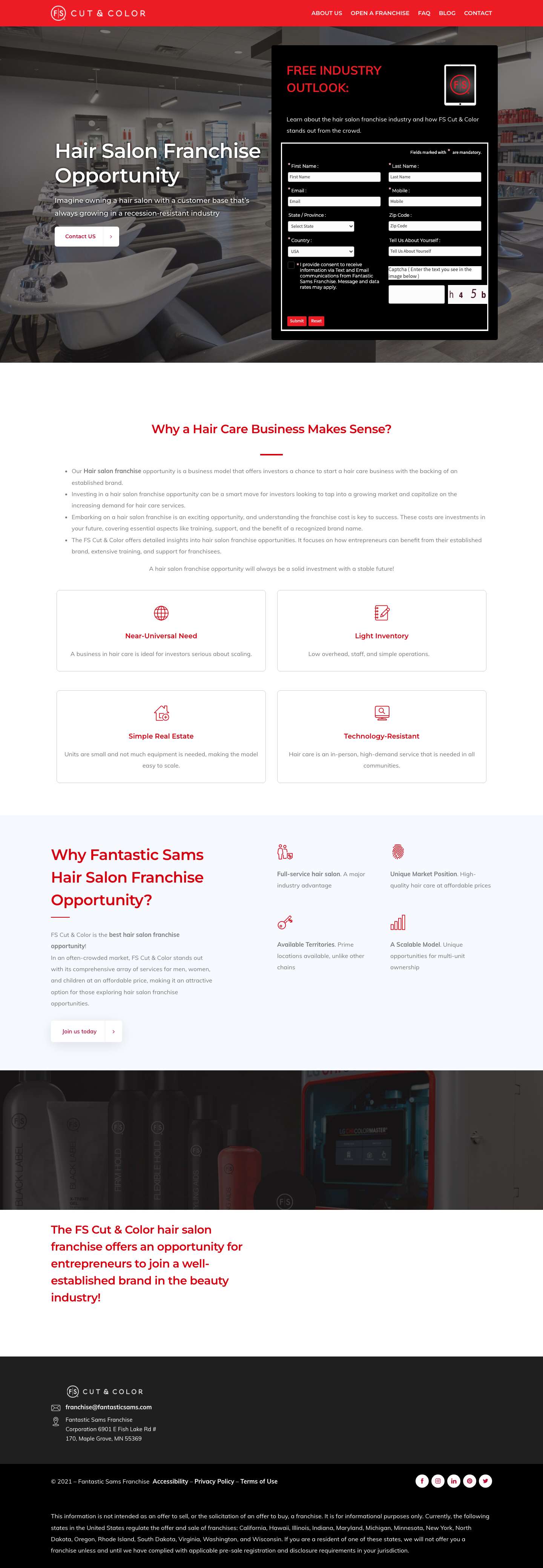 Hair Salon Franchise Opportunity | FS Cut & Color Franchise - Full Screenshot