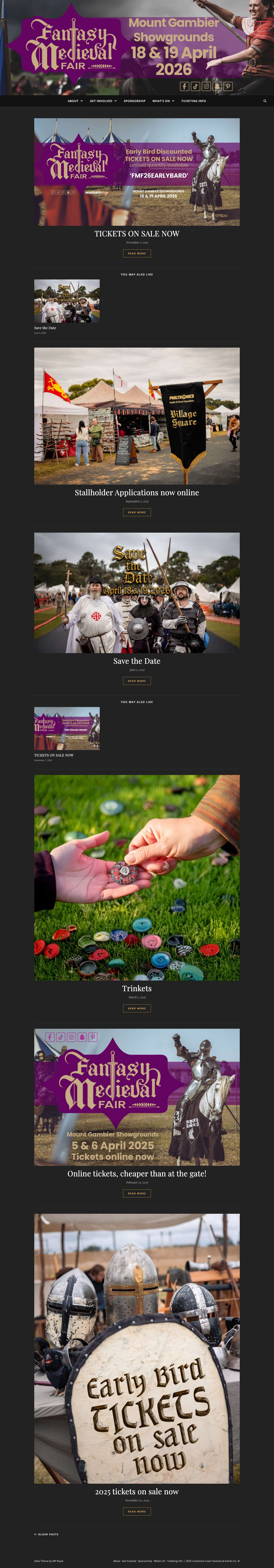 Fantasy Medieval Fair – Mount Gambier, SA. 18 & 18, 2026 - Full Screenshot