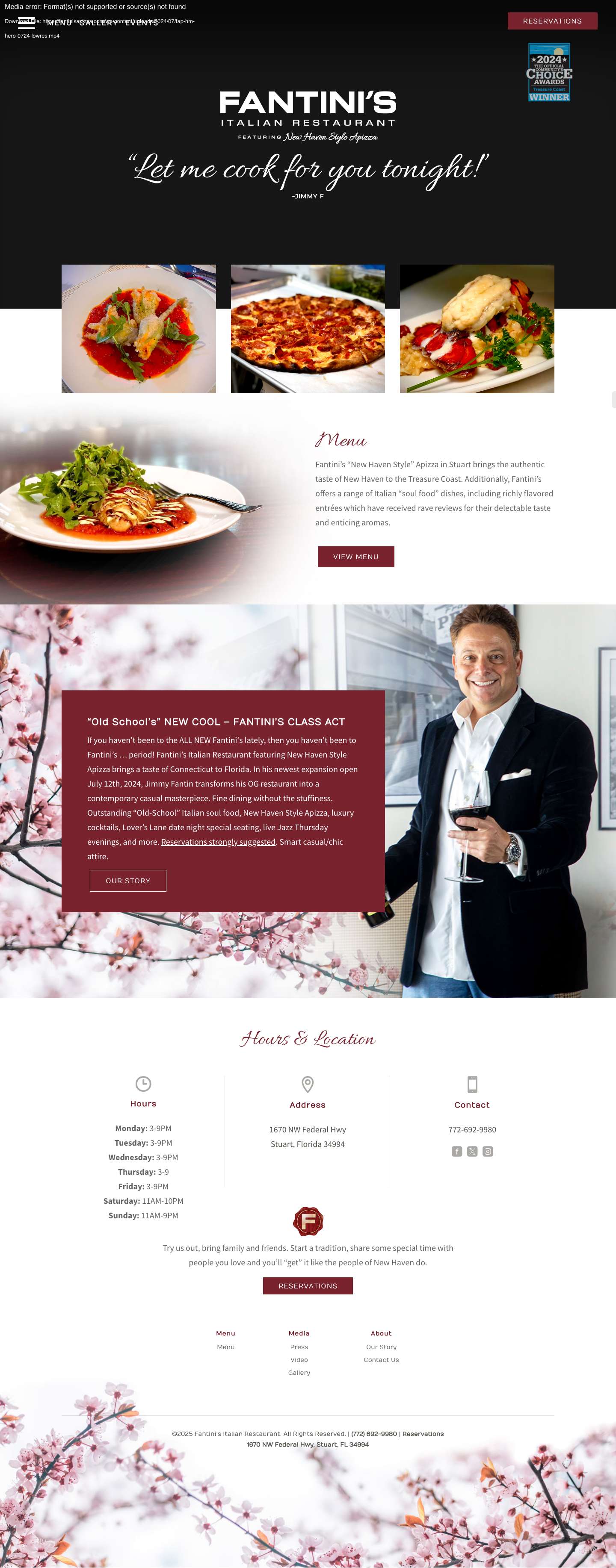 Fantini's Italian Restaurant | New Haven Style Apizza - Full Screenshot