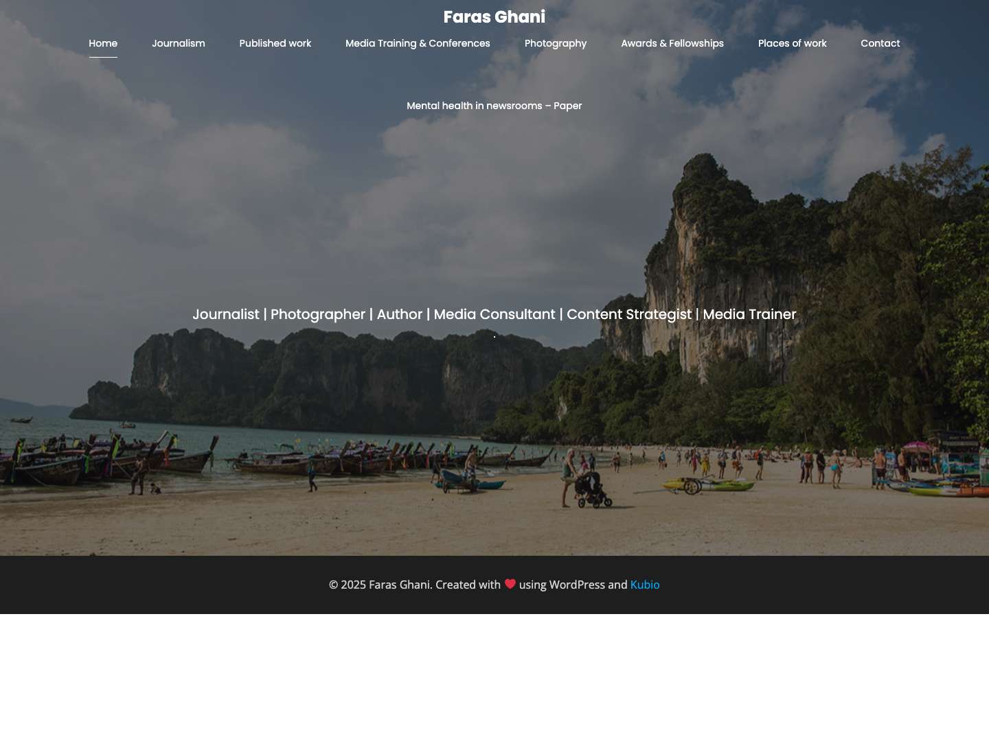 Faras Ghani – Journalist | Photographer | Author | Media trainer - Full Screenshot