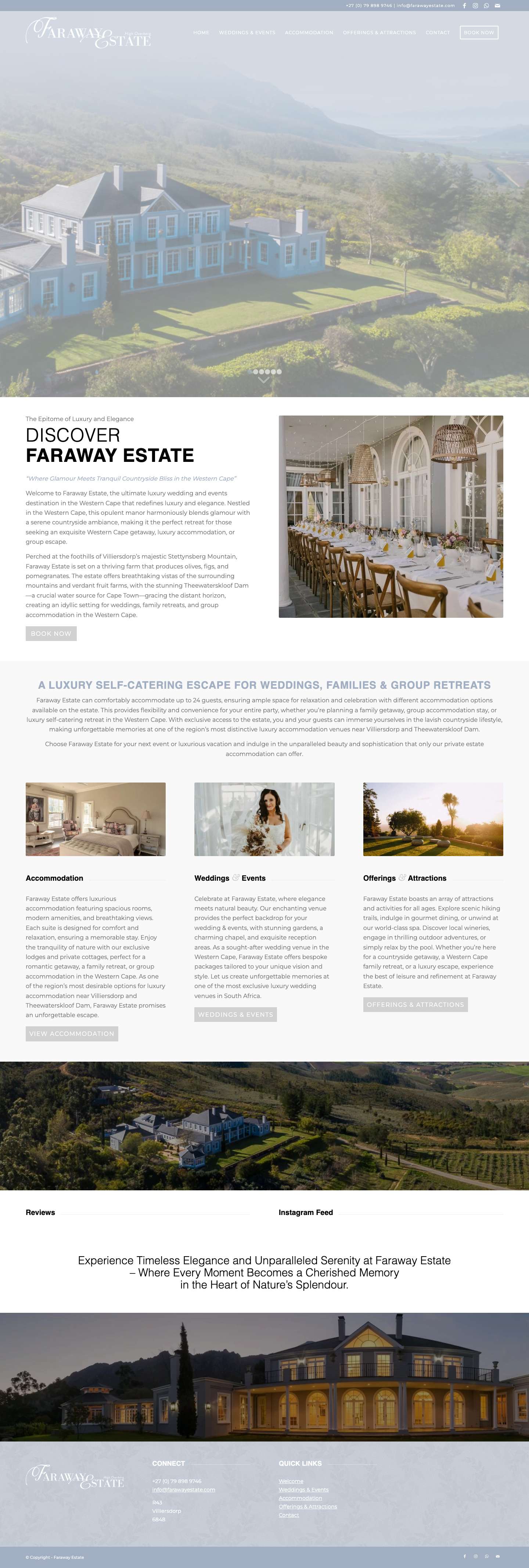 Faraway Estate | Luxury Accommodation Western Cape - Full Screenshot