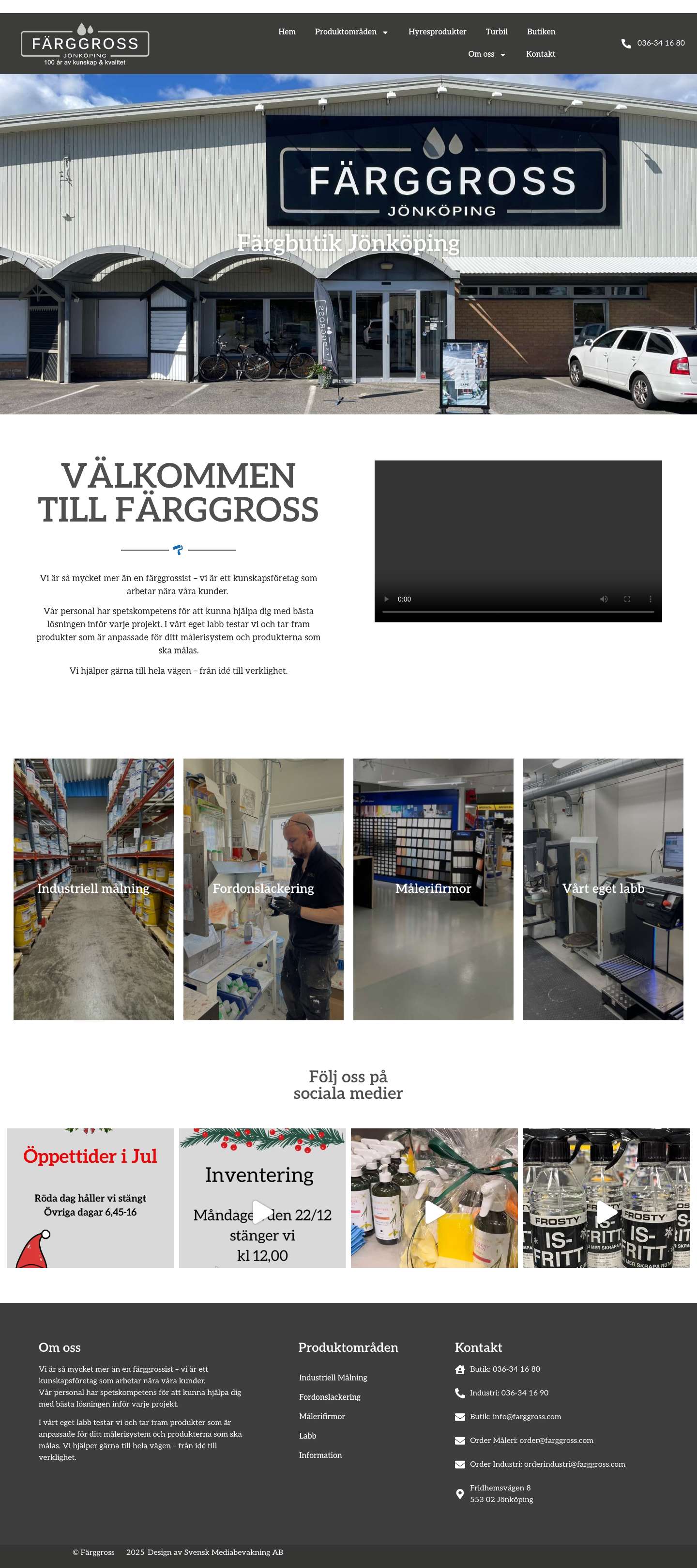 Färgbutik Jönköping - Ekholms Färggross i Jönköping - Full Screenshot