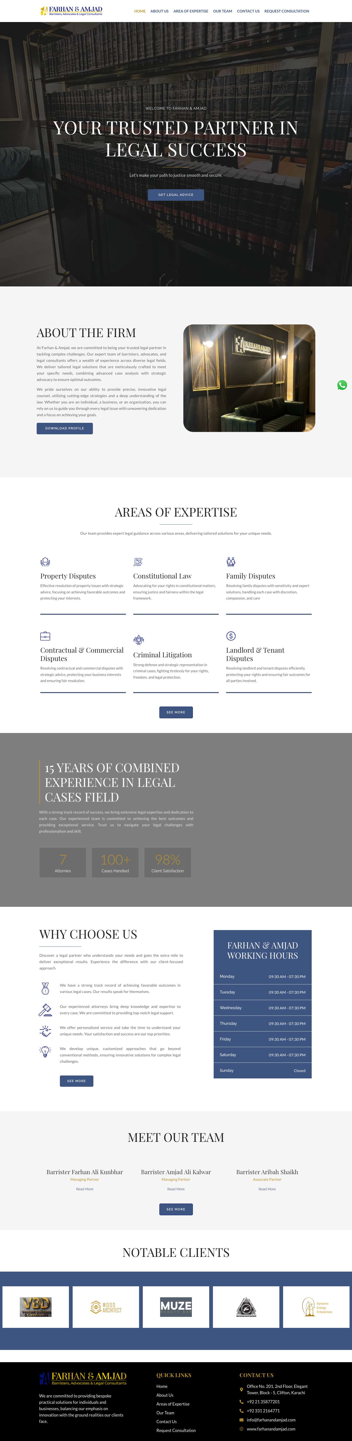 Home - Farhan & Amjad Law Firm - Full Screenshot