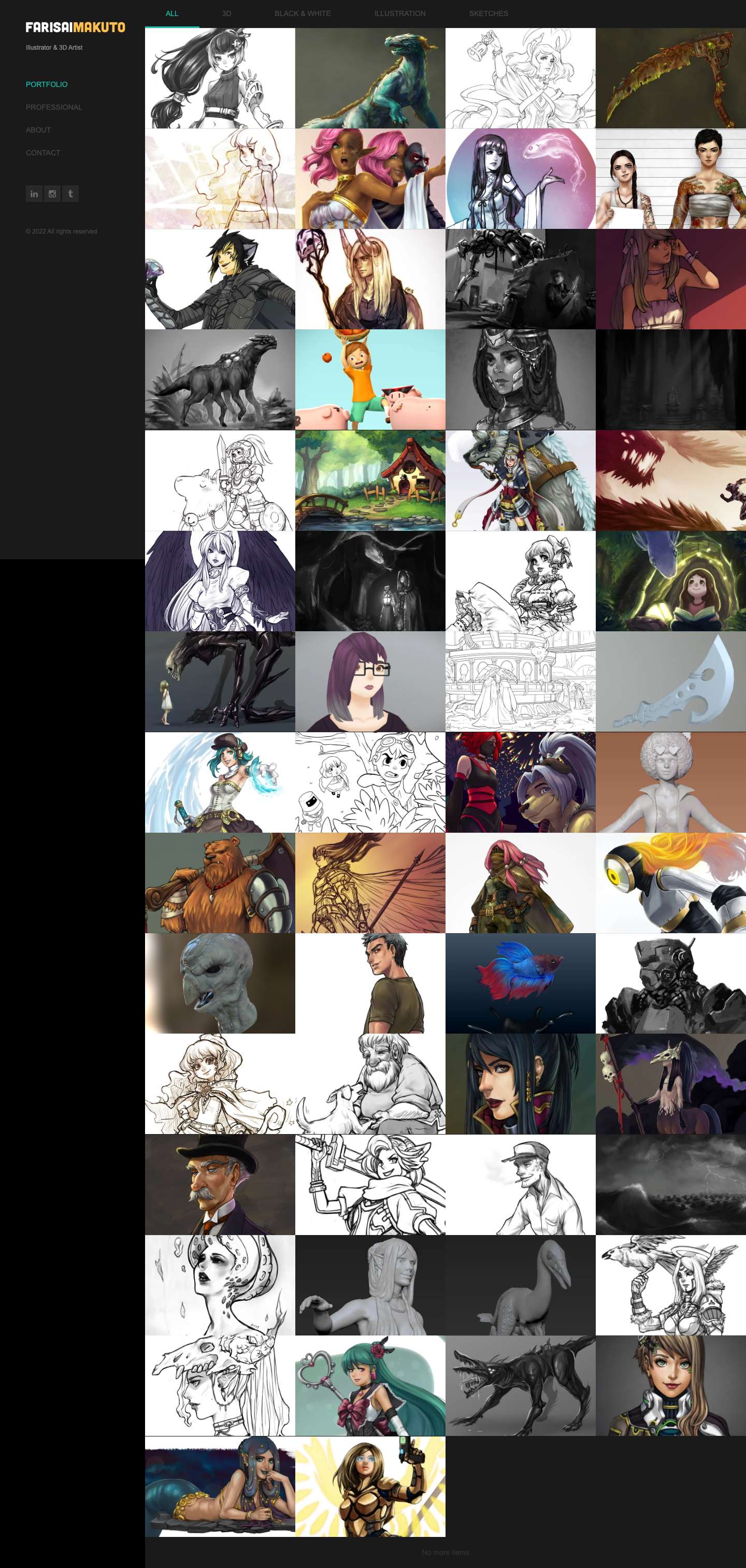 Farisai Makuto : Illustrator & 3D Artist - Full Screenshot