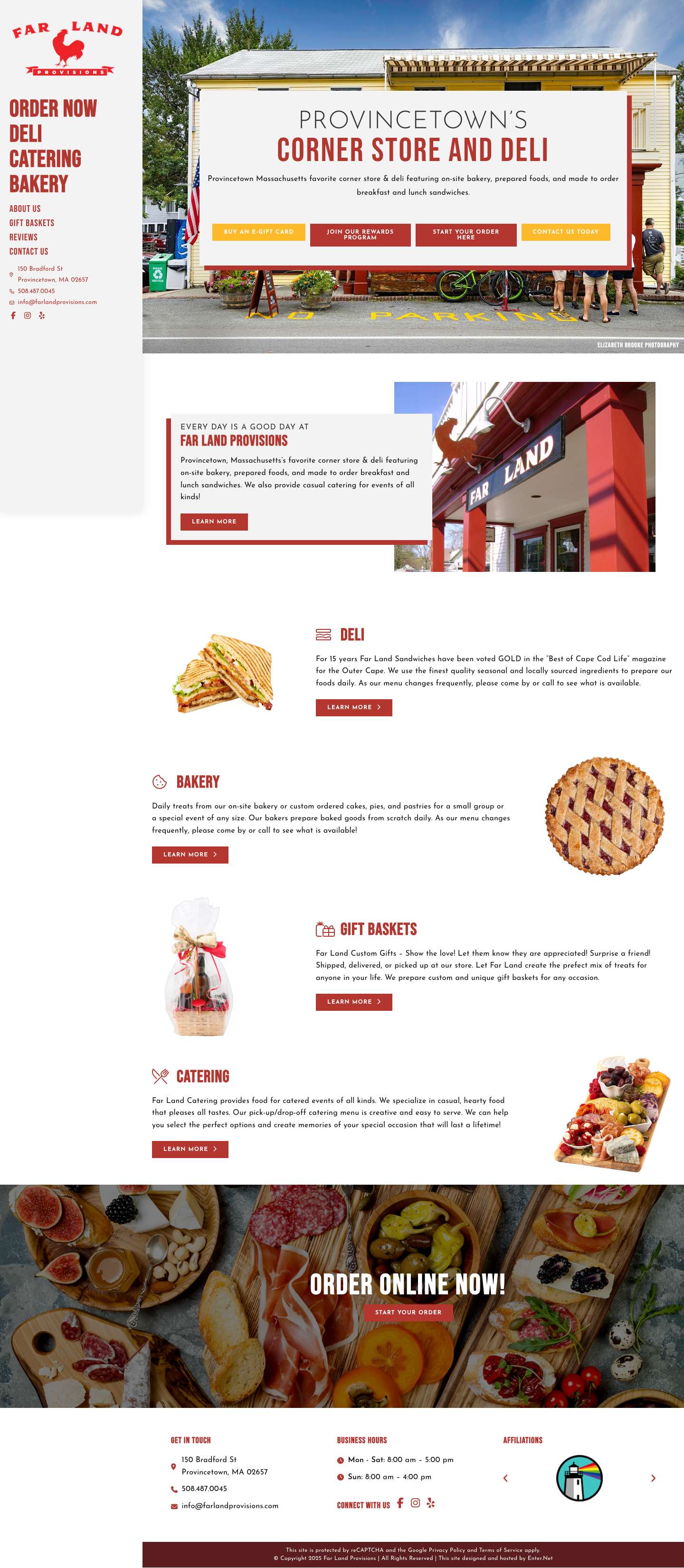 Far Land Provisions | Deli Store | Provincetown MA - Full Screenshot