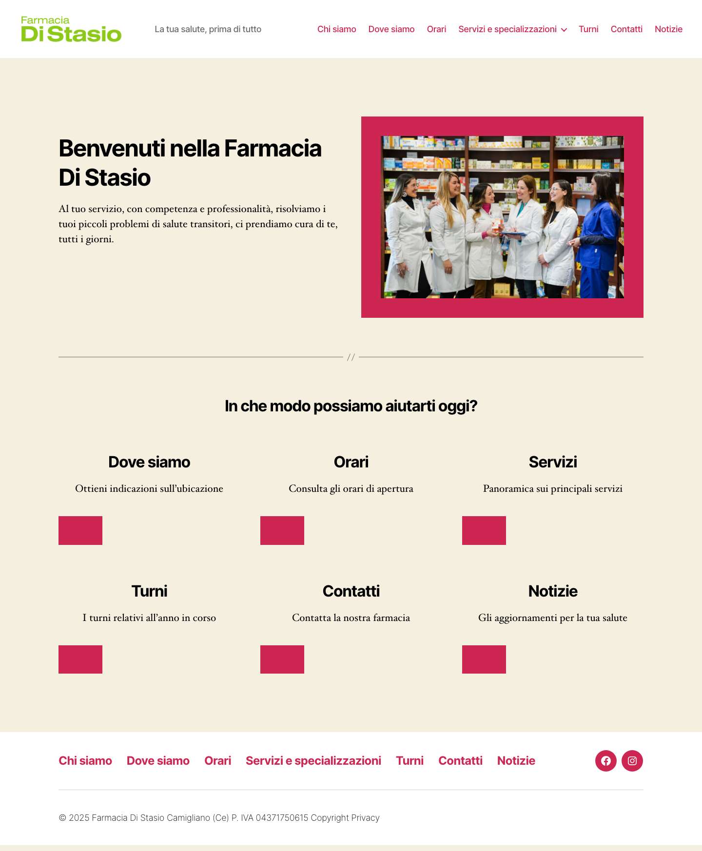 Home - Farmacia Di Stasio Camigliano (Ce) - Full Screenshot