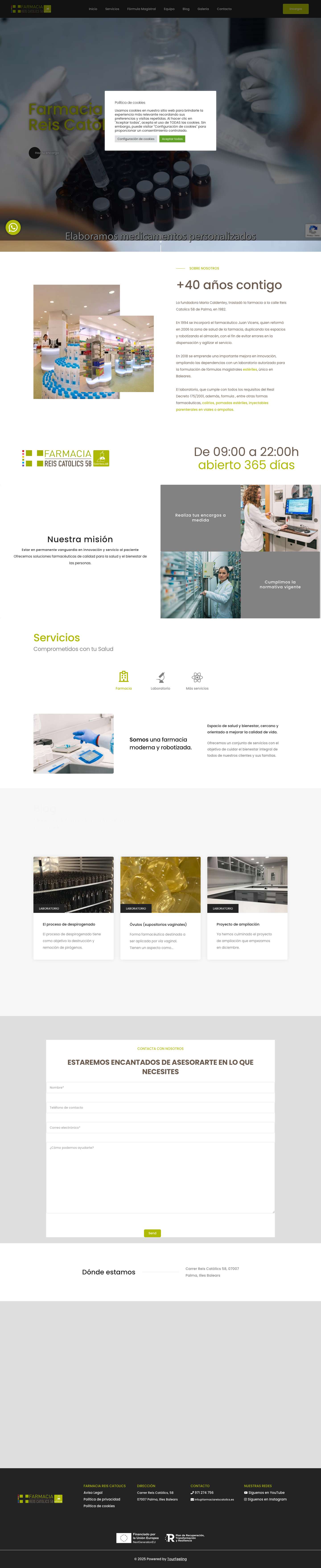 Farmacia Reis Catolics - Farmacia en Palma abierta 365 días al año - Full Screenshot