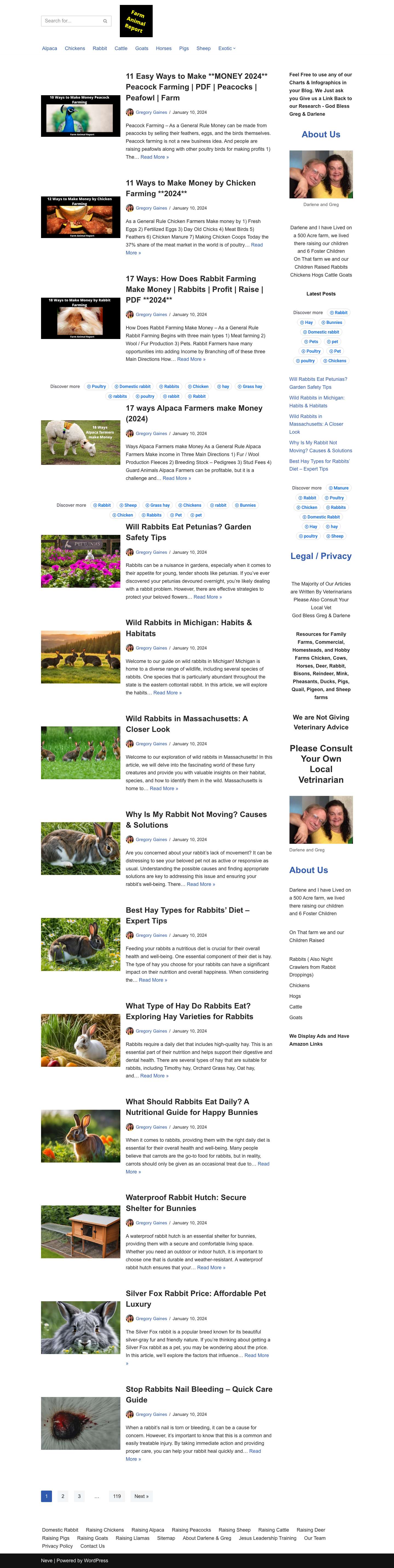 Farm Animal Report - Resources For The Beginning Farmer - Full Screenshot