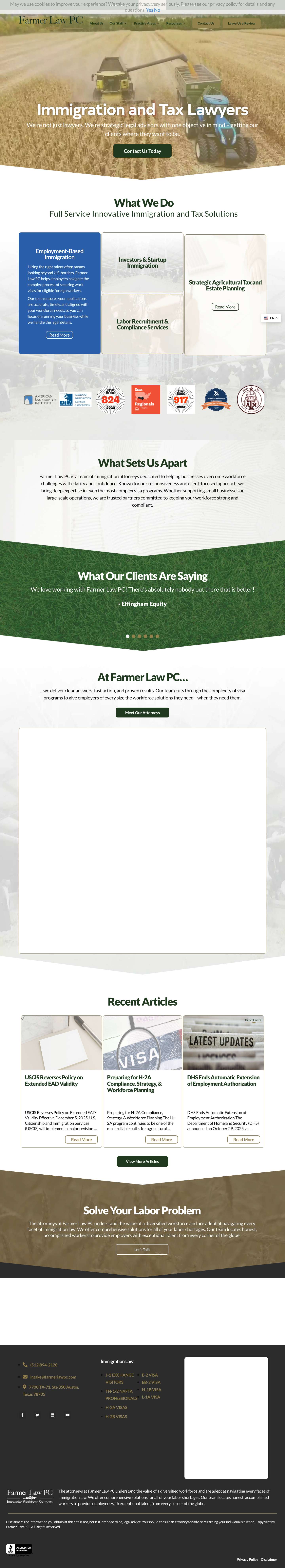 Immigration Lawyers | Farmer Law PC - Full Screenshot