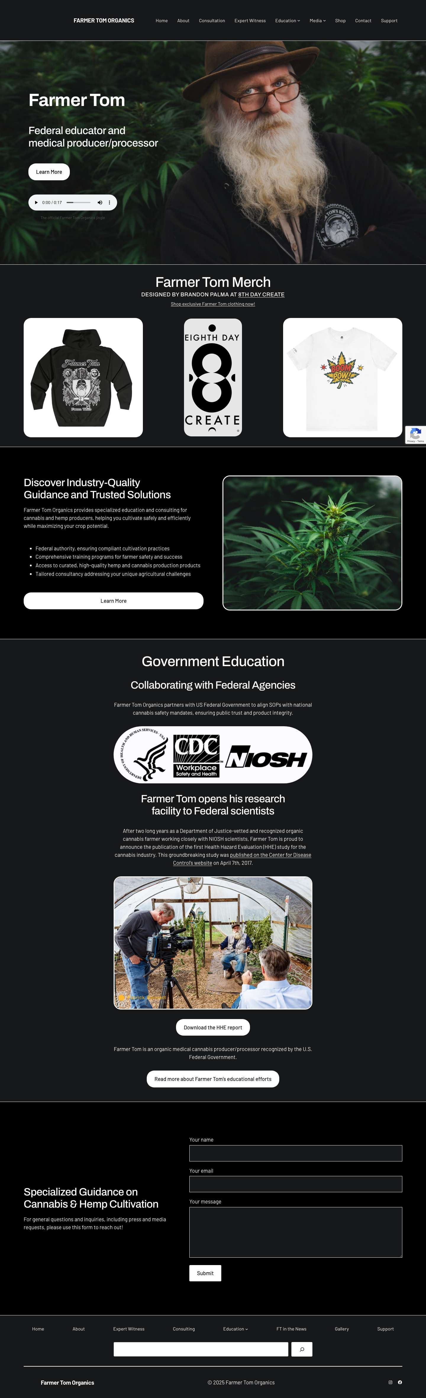 Farmer Tom Organics Home - Today We Farm! - Full Screenshot