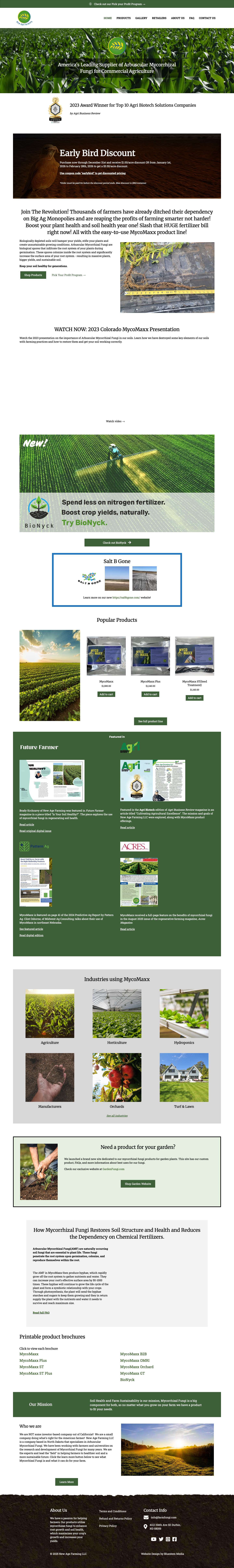 FarmFungi - Mycorrhizal Fungi for Ag - New Age Farming - Full Screenshot